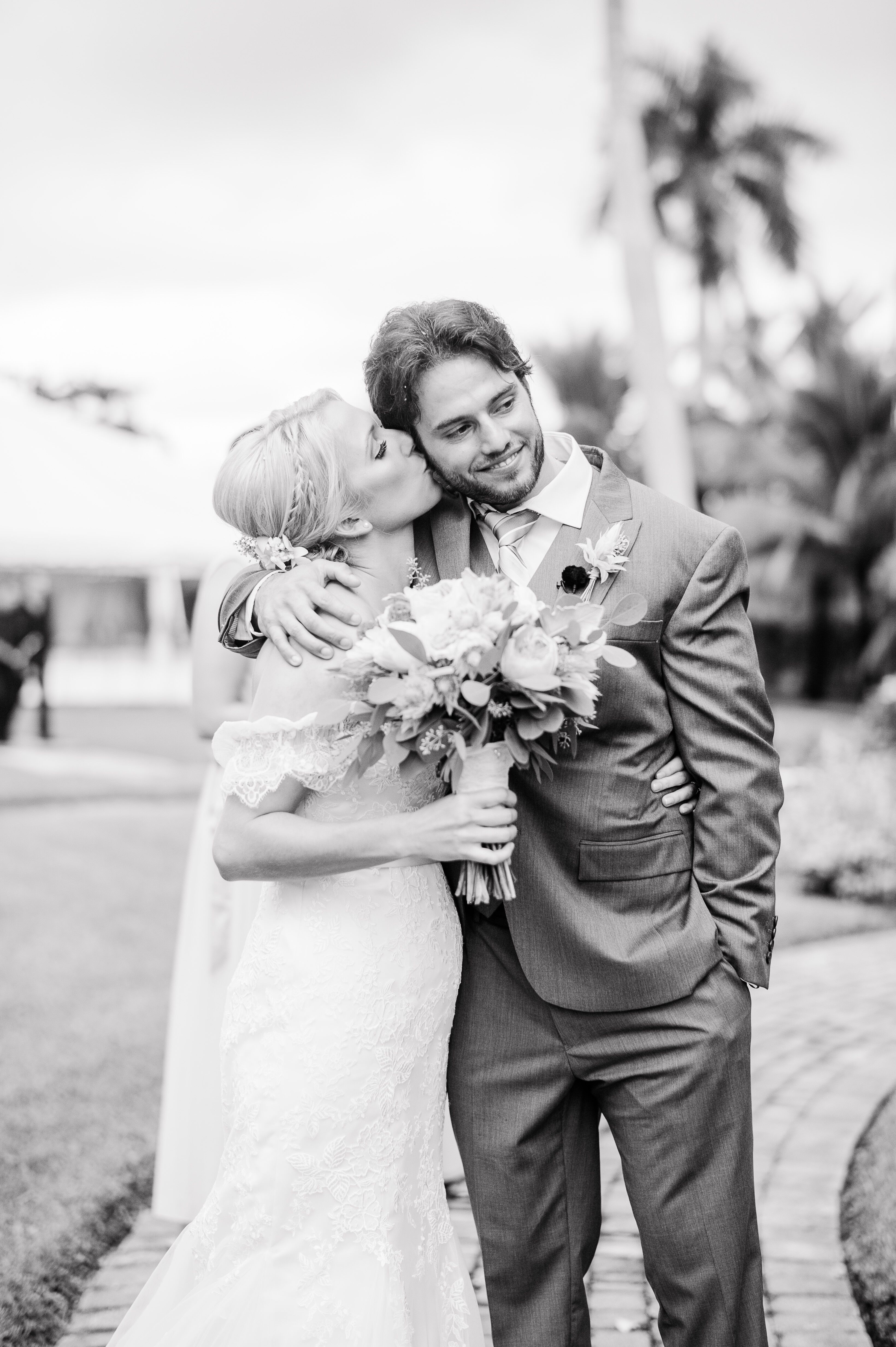 Summery White Orchid at Oasis Wedding Along the Caloosahatchee