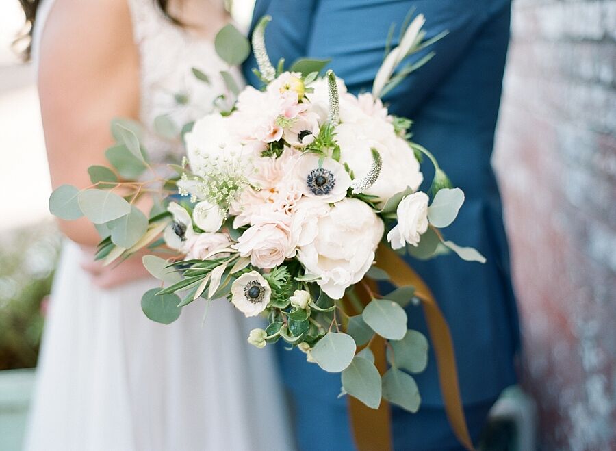 White Bridal Bouquet With Greenery