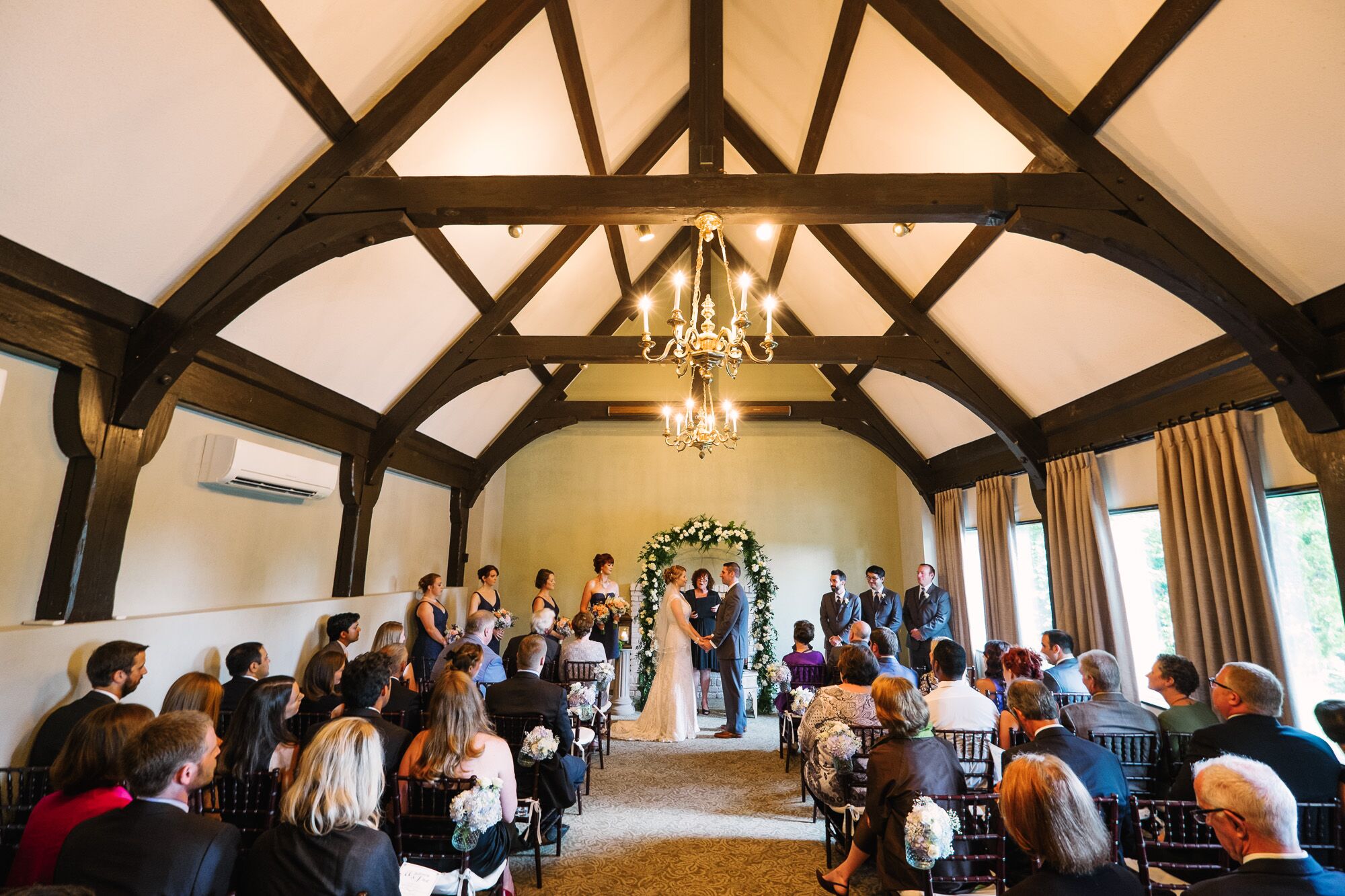 Indoor Wedding Ceremony At Grove Park Inn Resort