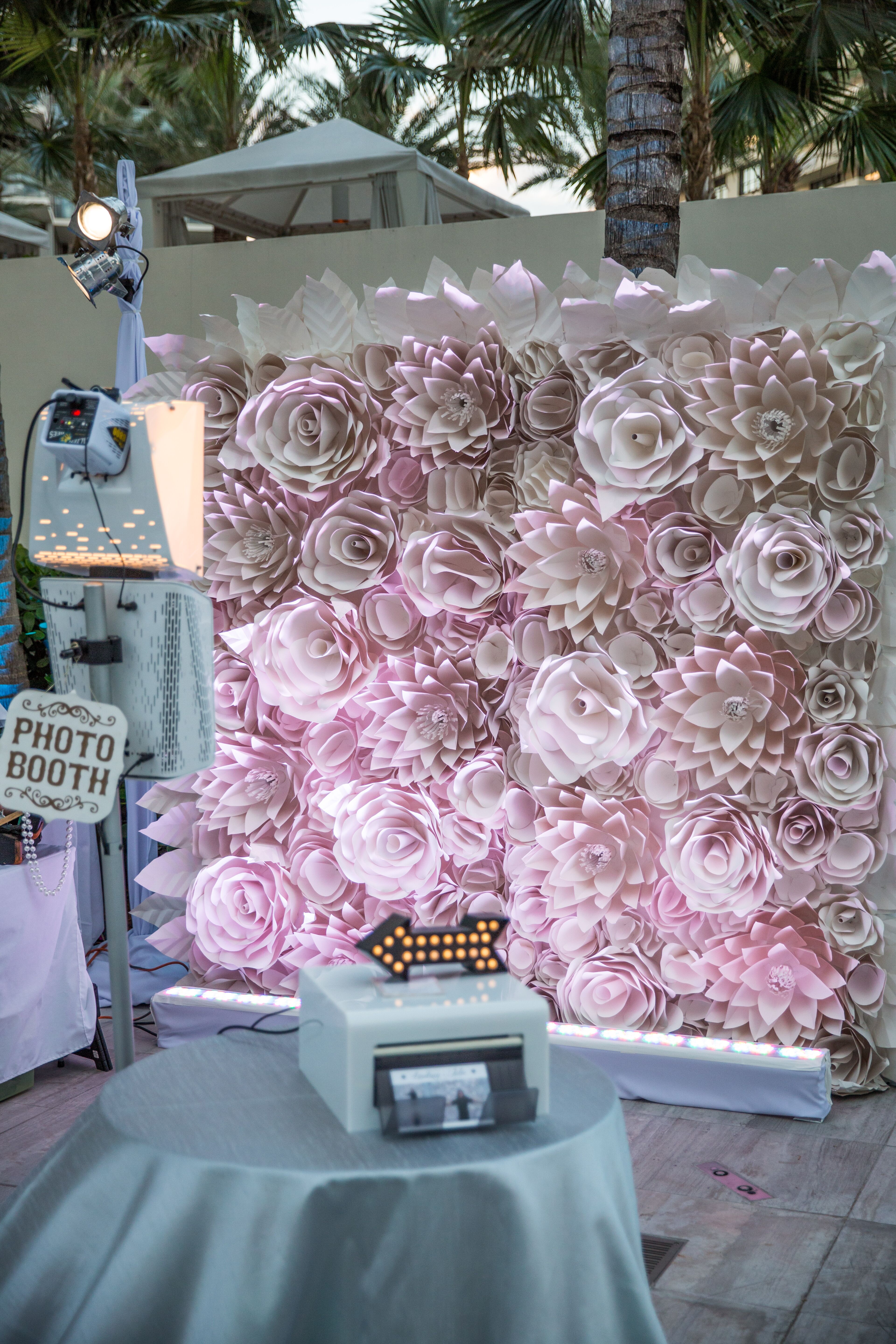 Dramatic Blush Paper Flower Photo Booth Backdrop