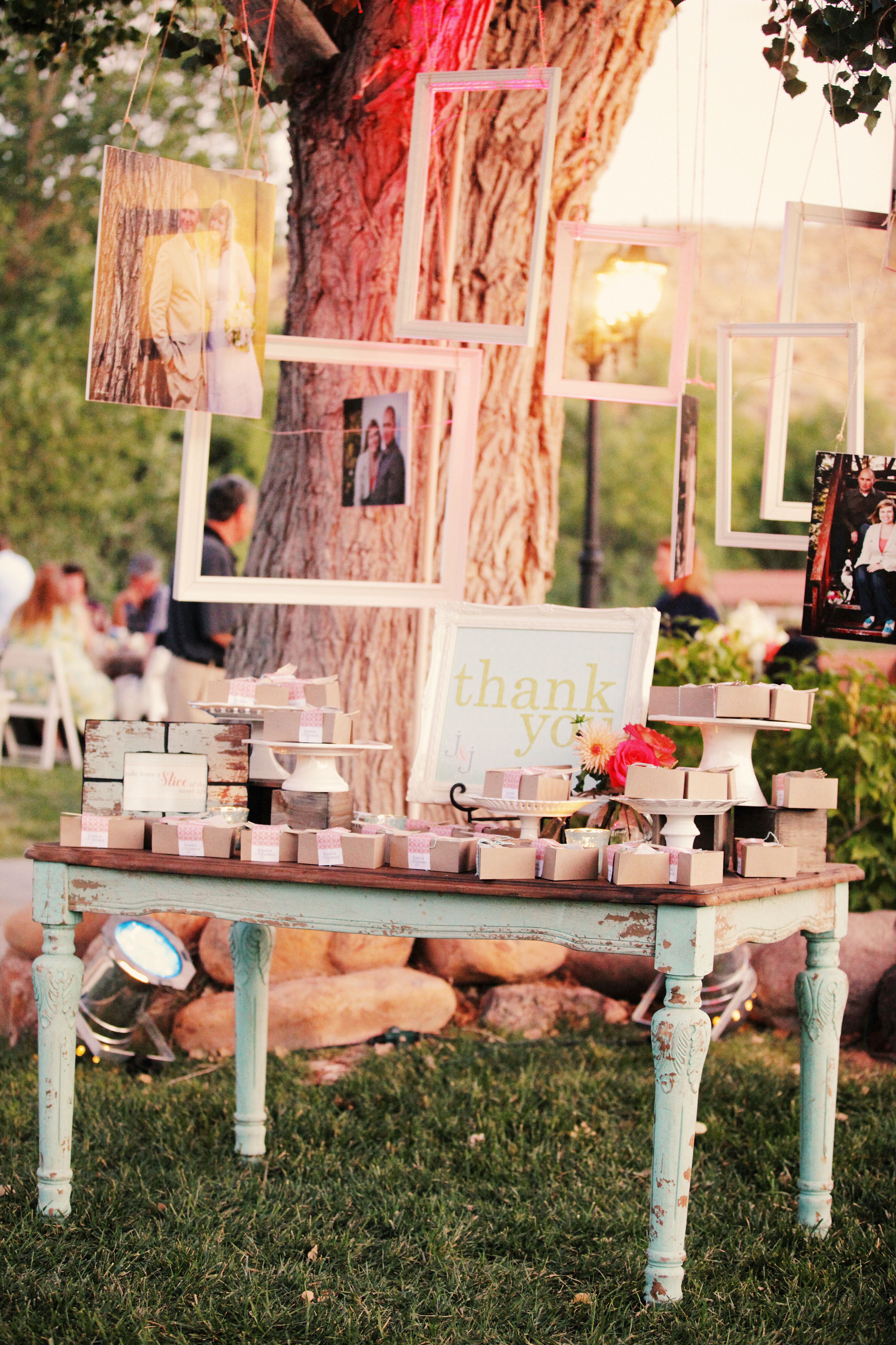 Vintage Table with Dessert Favors and Romantic Decor