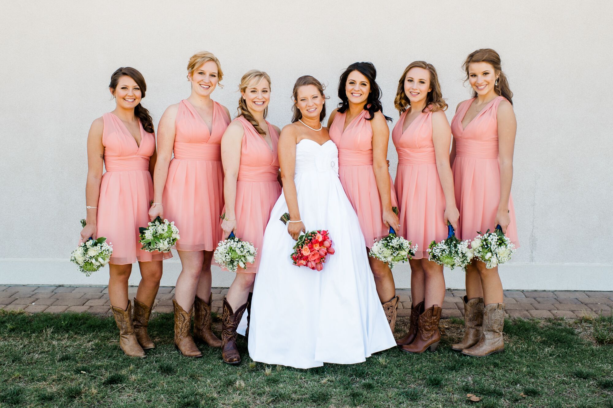 Coral Bridesmaid Dresses With Brown ...