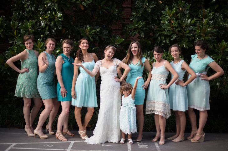  Mismatched  Tiffany Blue  Bridesmaids  Dresses 