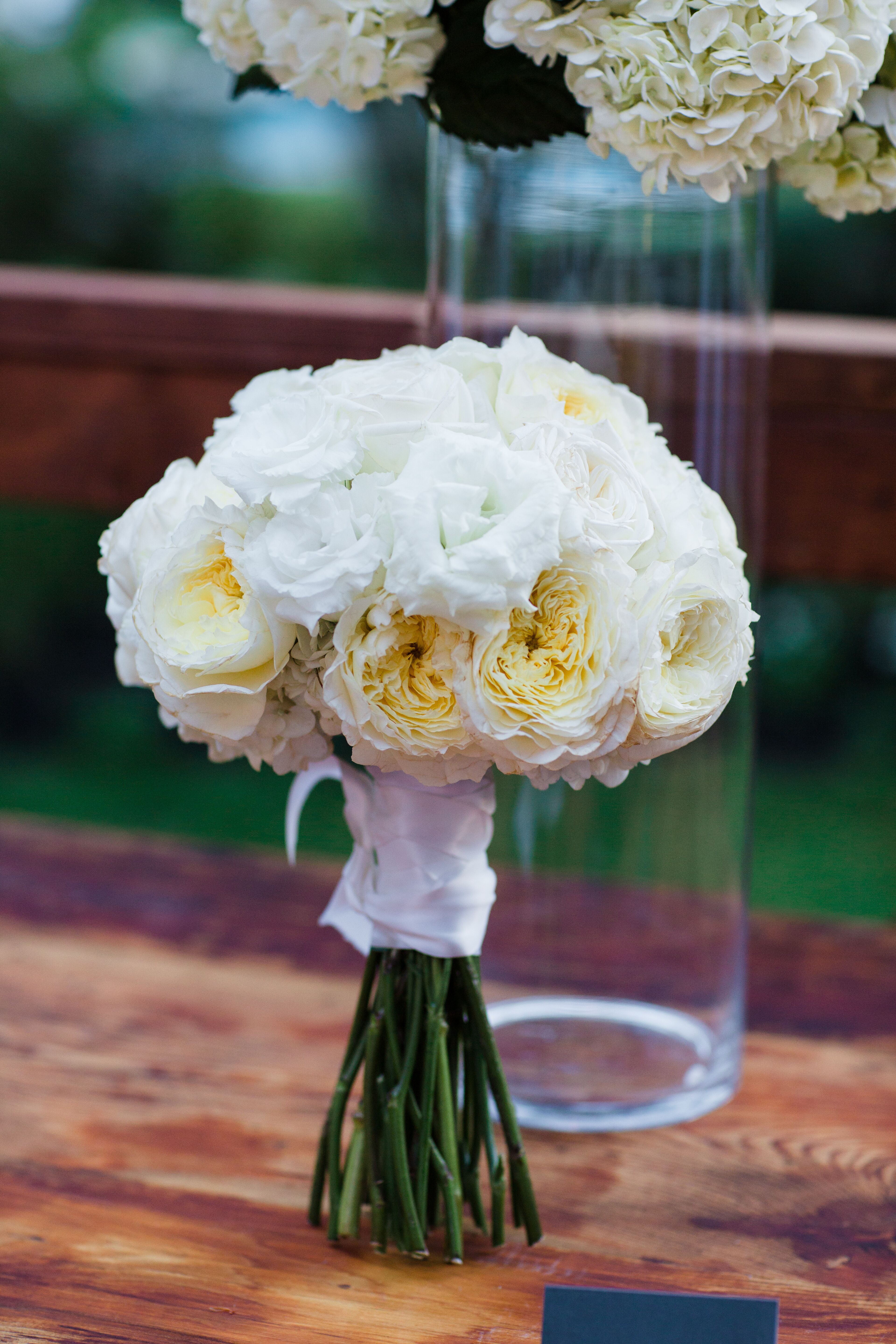 Ivory and White Garden Rose Bouquet