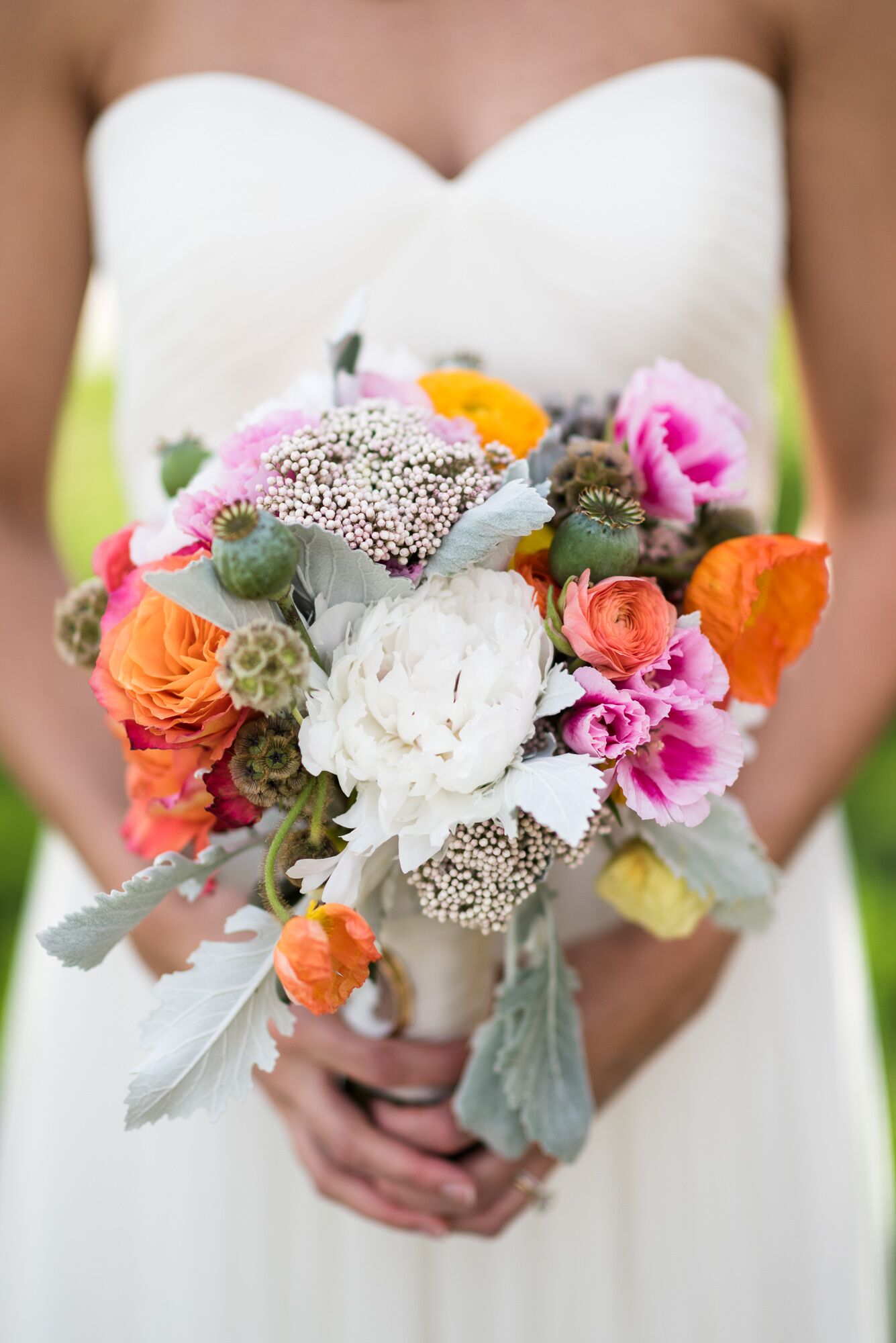 Colorful Peony and Wildflower Bridal Bouquet