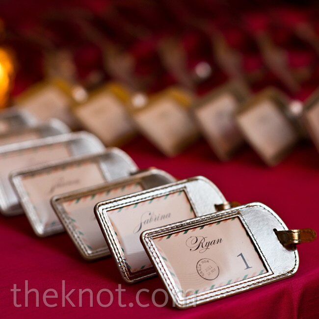 Escort luggage tag wedding favors - Personalized Luggage Tags for Events