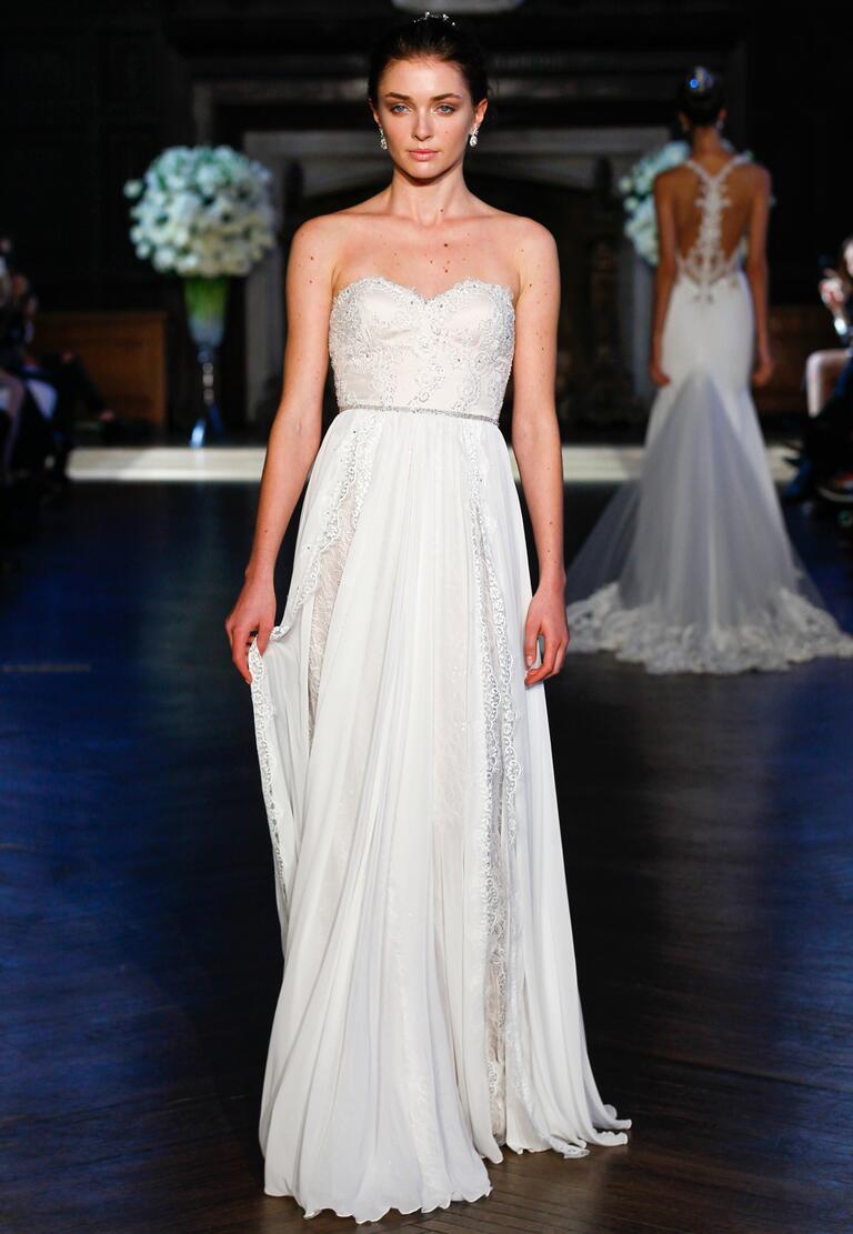 Alon Livne Fall 2016 sweetheart neckline lace accented A-line wedding dress