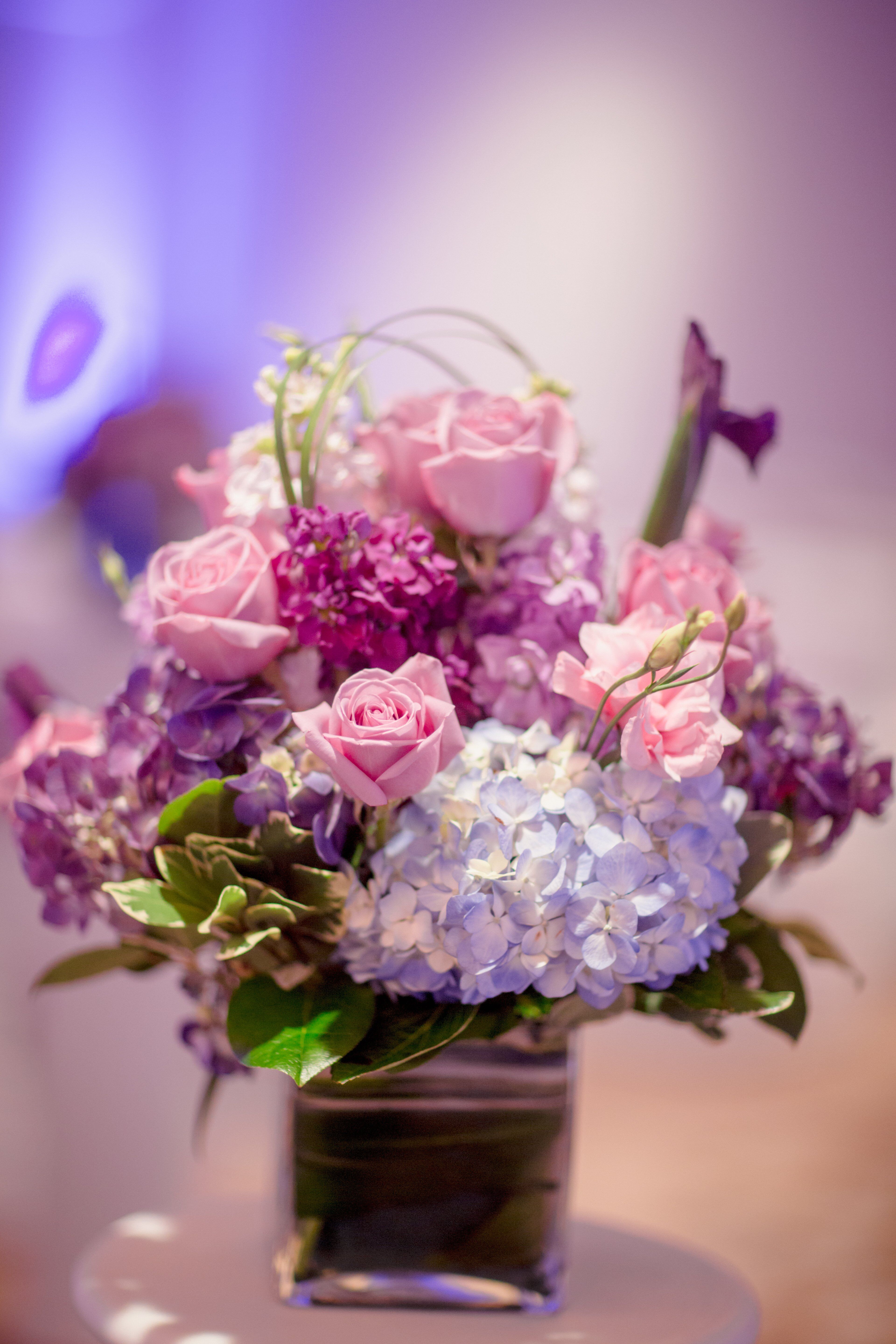 Pink Rose and Hydrangea Centerpieces