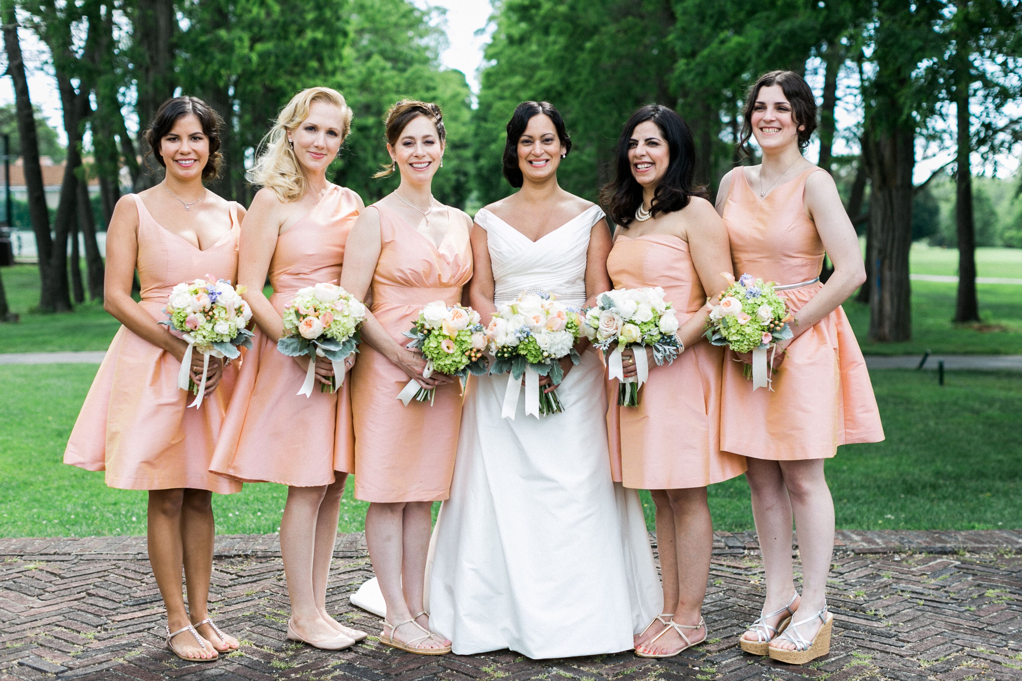 Peach Anna Elyse Collection Bridesmaid Dresses