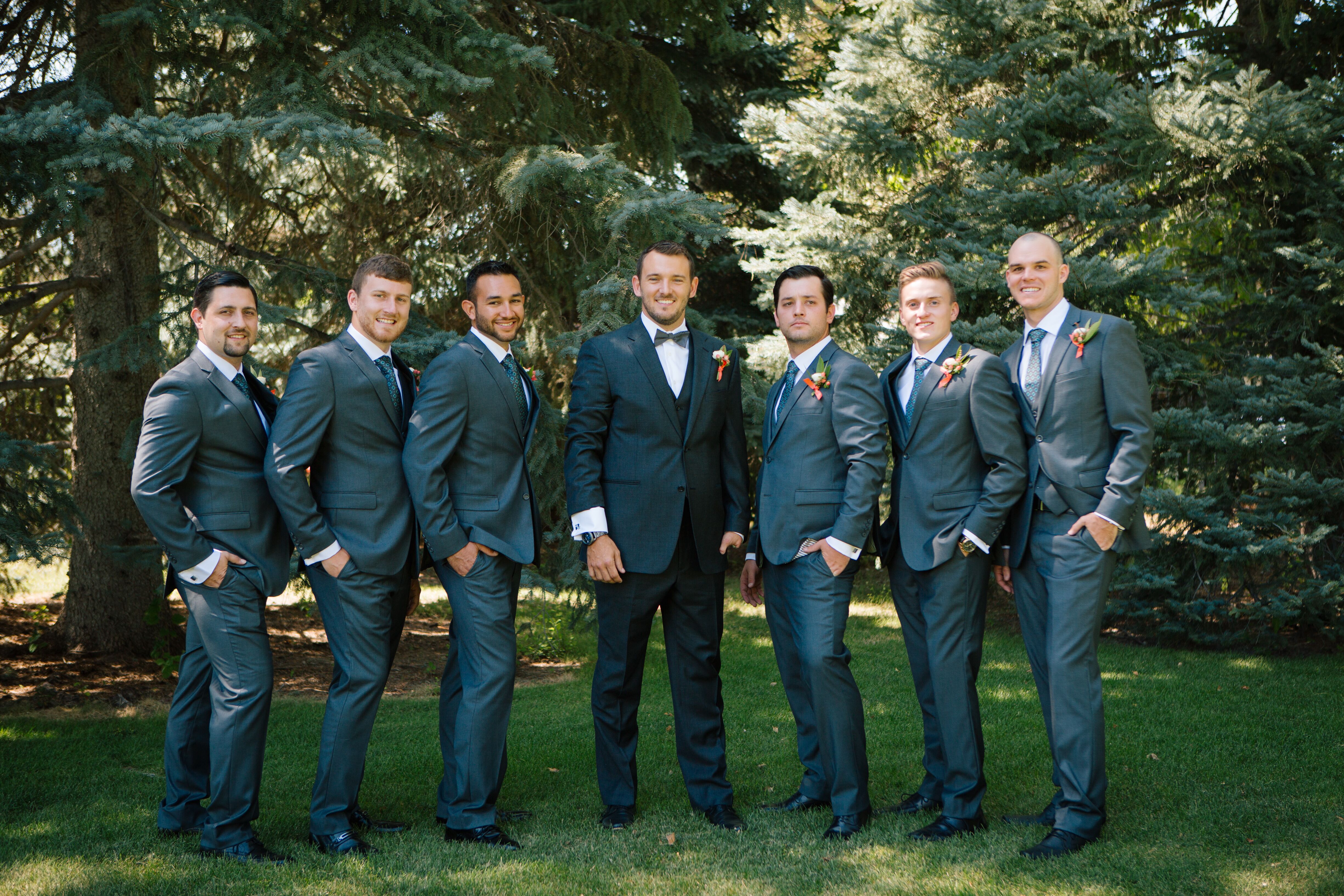 Gray groomsmen outlet suits