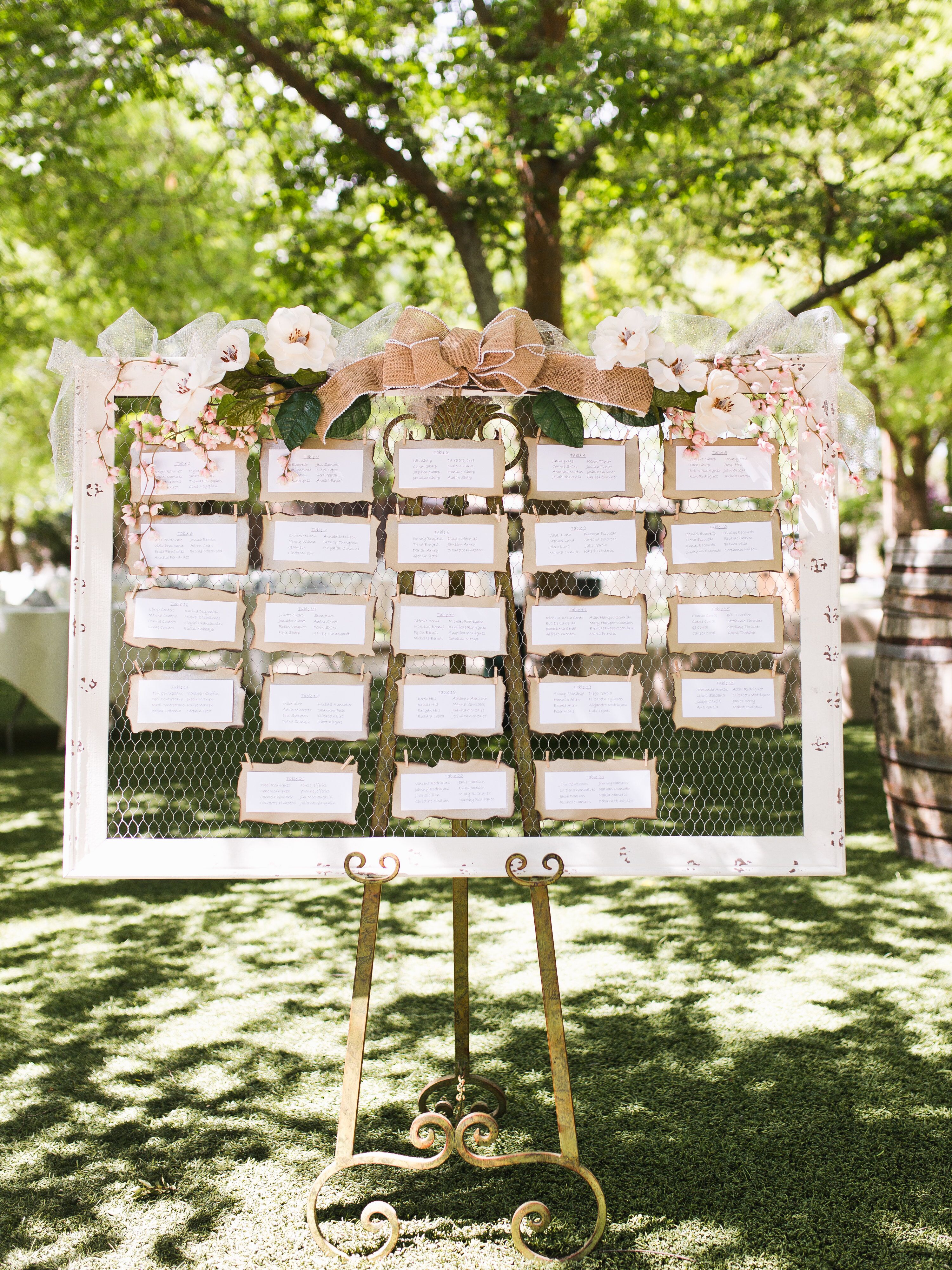 DIY Seating Chart Display