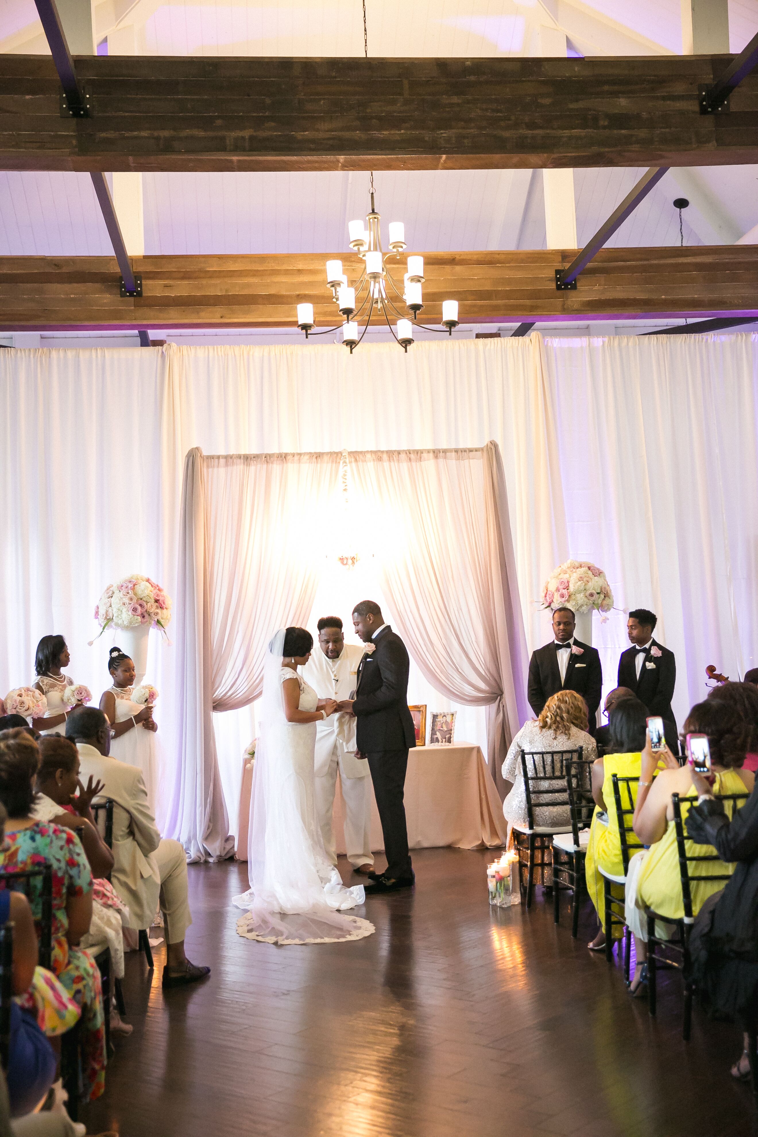 Romantic Draped Fabric Ceremony Backdrop