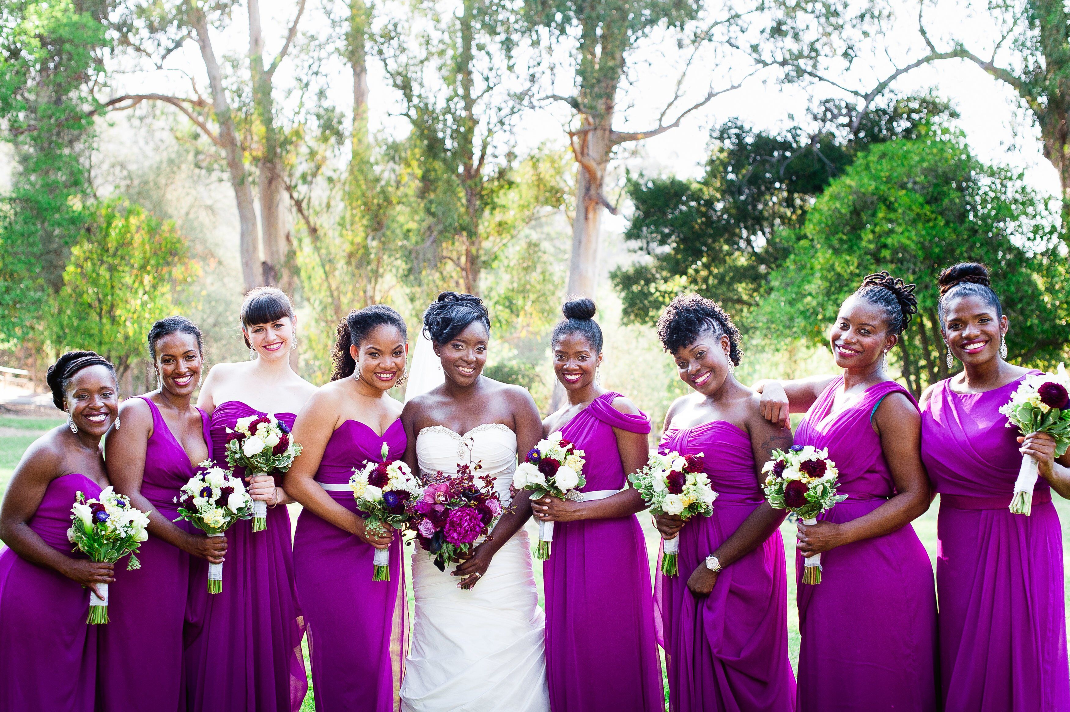 Fuchsia purple hotsell bridesmaid dresses