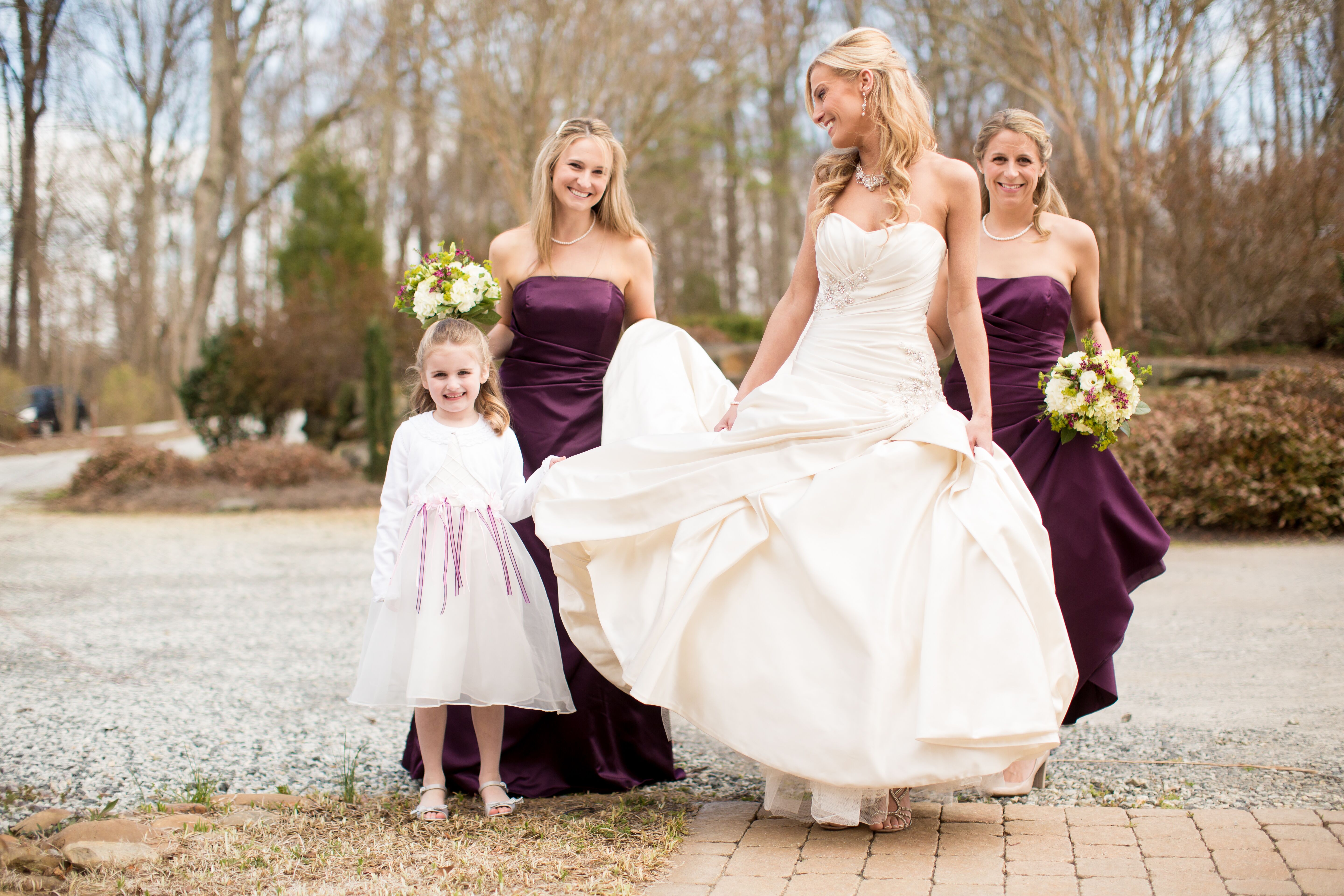 Sleeveless Bridesmaid Gown with Ruffles Plum main image 1