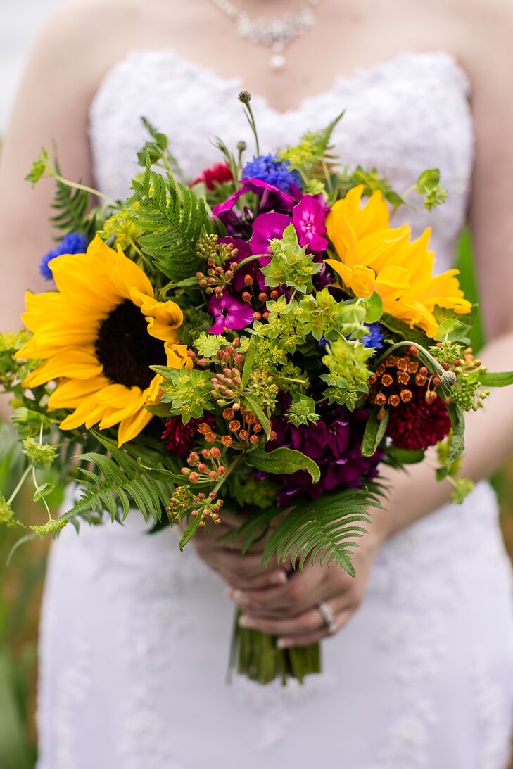 Colorful Wildflower Bouquet, Green Accents
