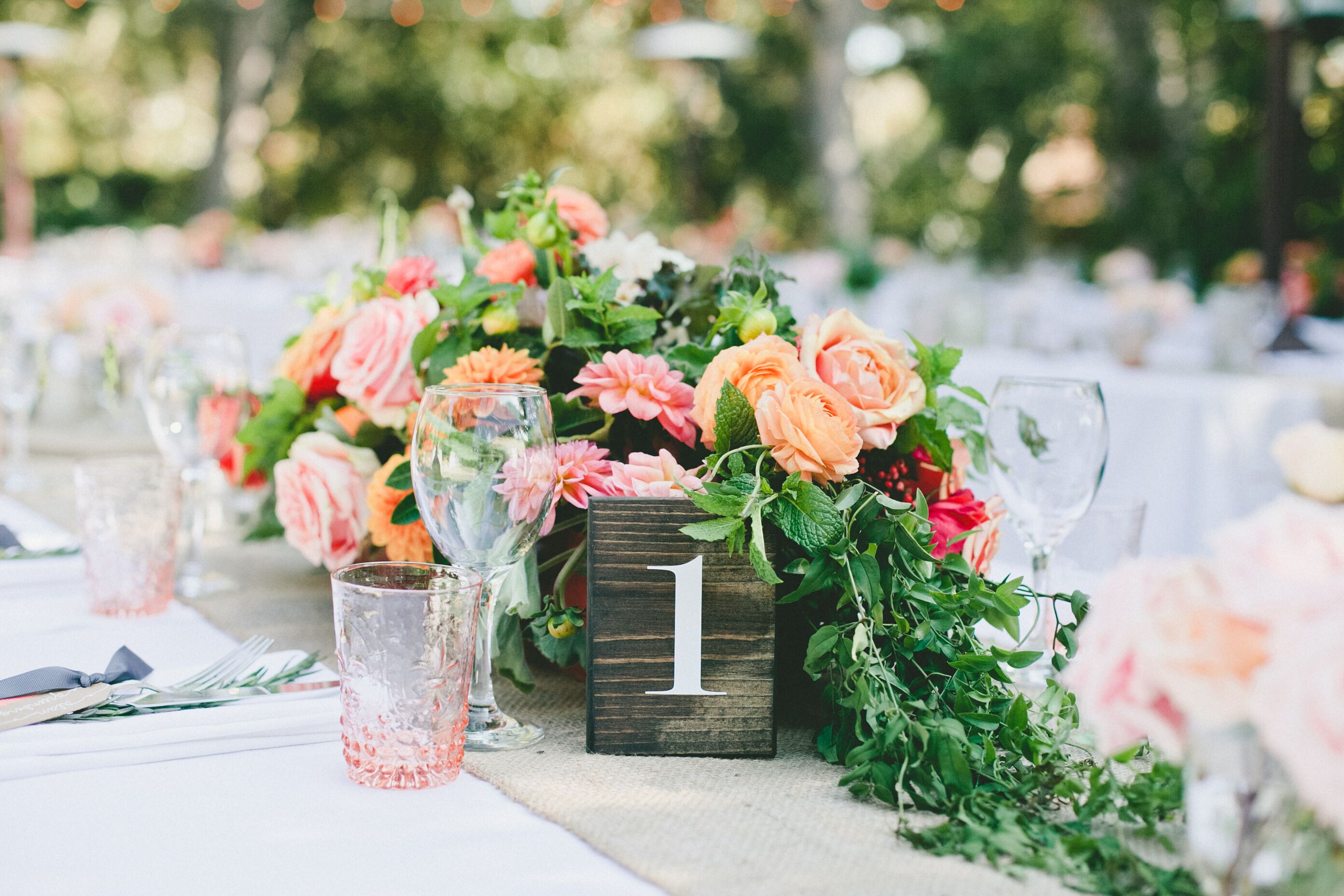 Classic Wooden Slab Table Number