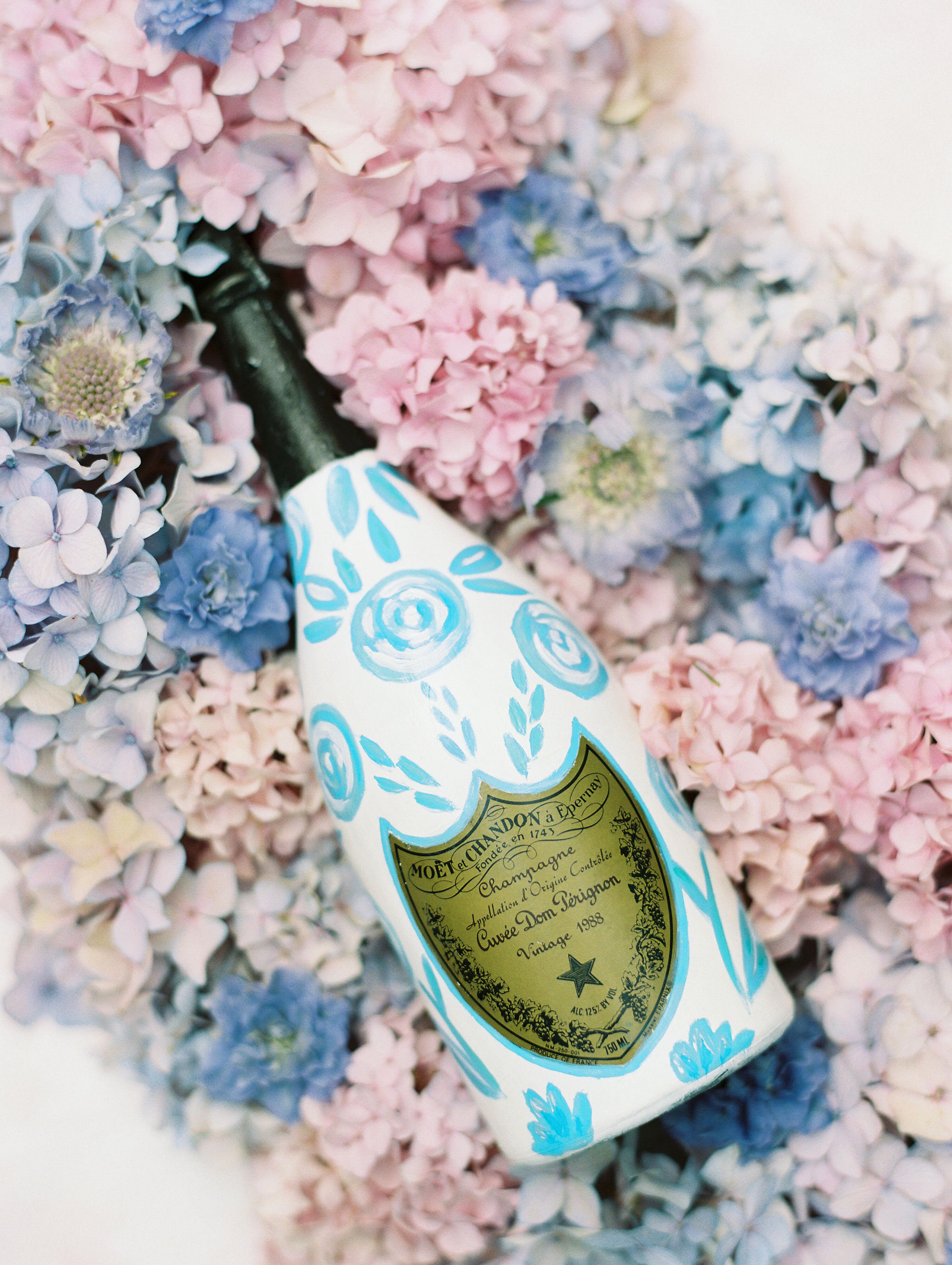 Champagne Painted Bottle