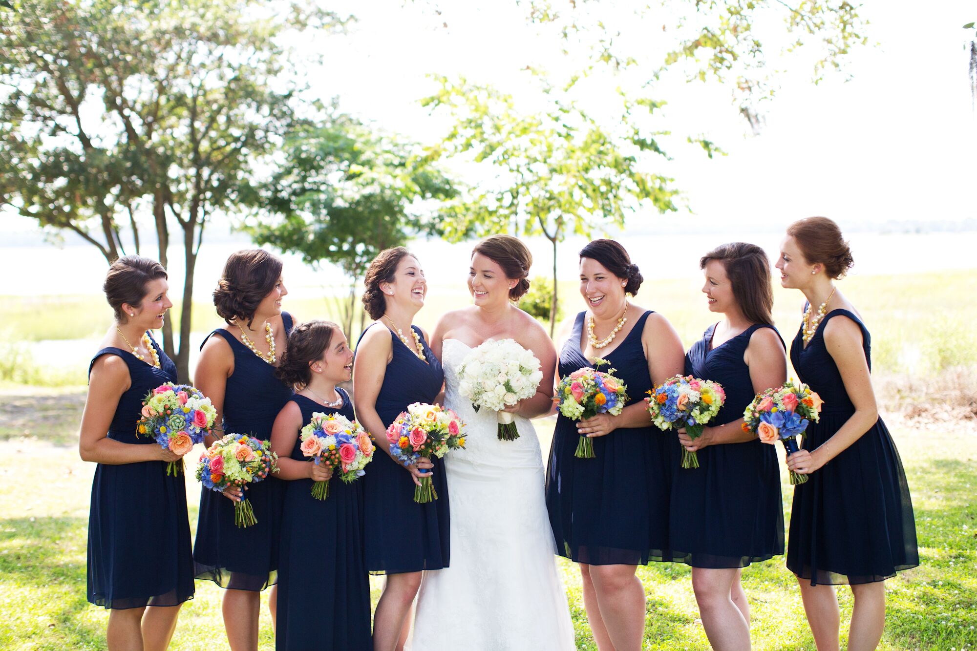 very navy bridesmaid dresses
