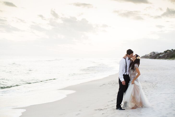 Bride And Groom In Alys Beach Florida