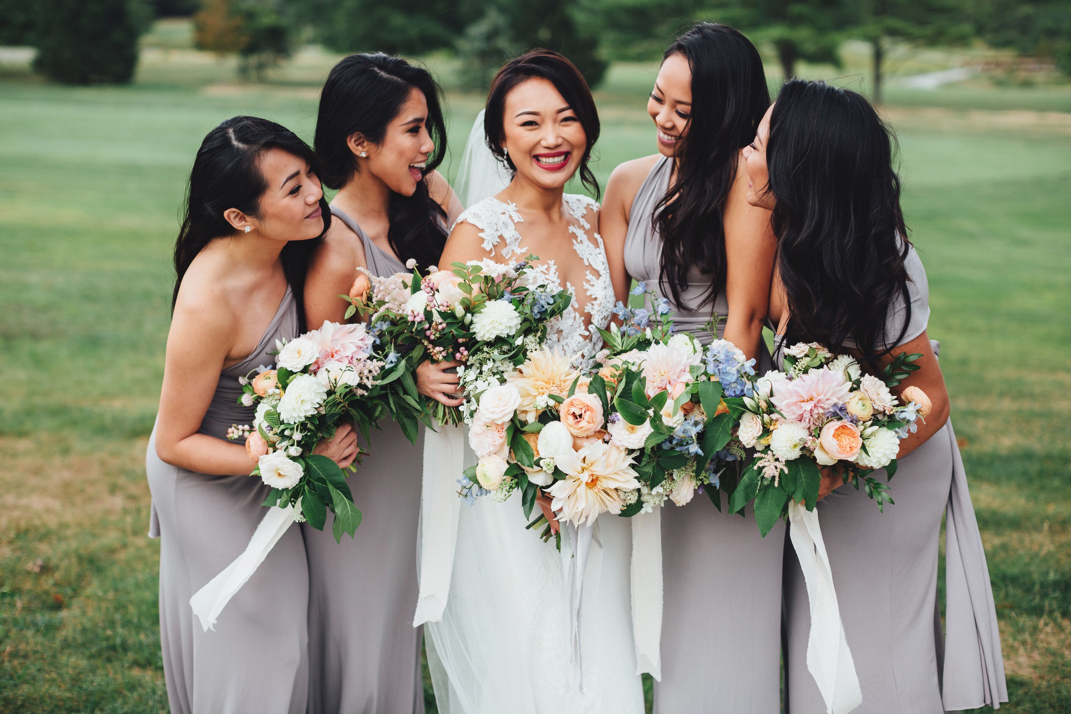 lulus gray bridesmaid dress