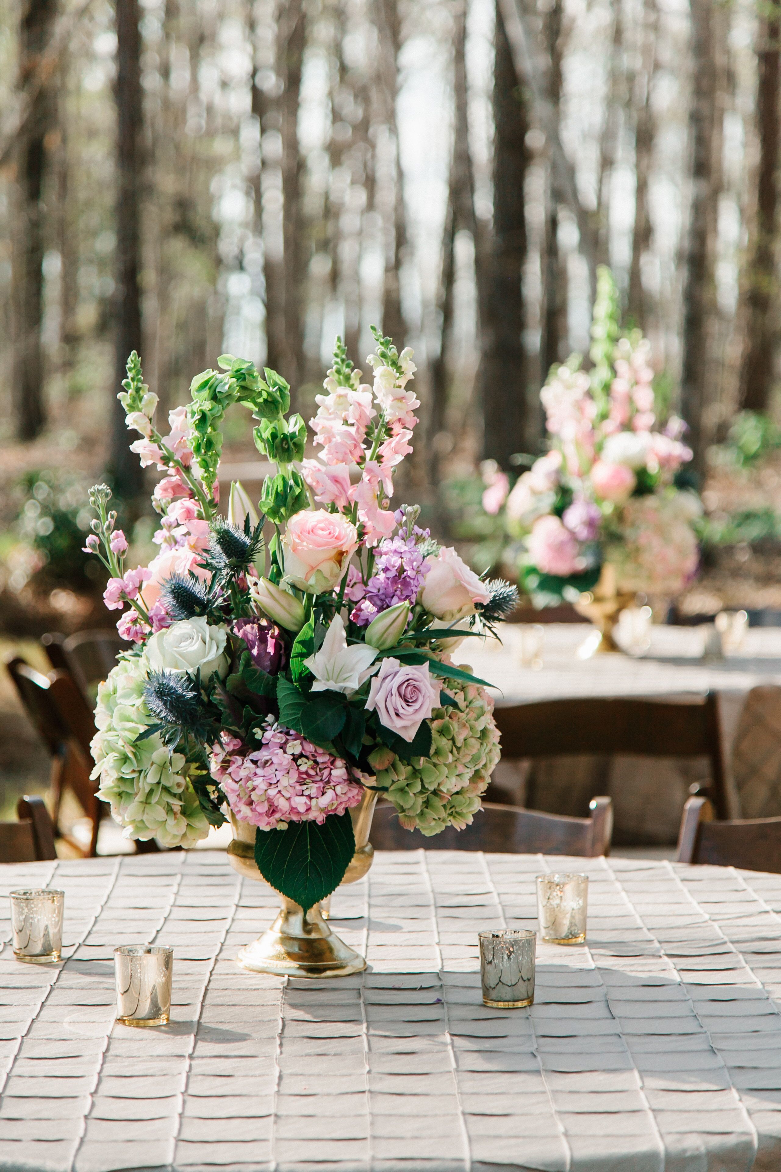 Pastel Spring Rose and Hydrangea Centerpiece