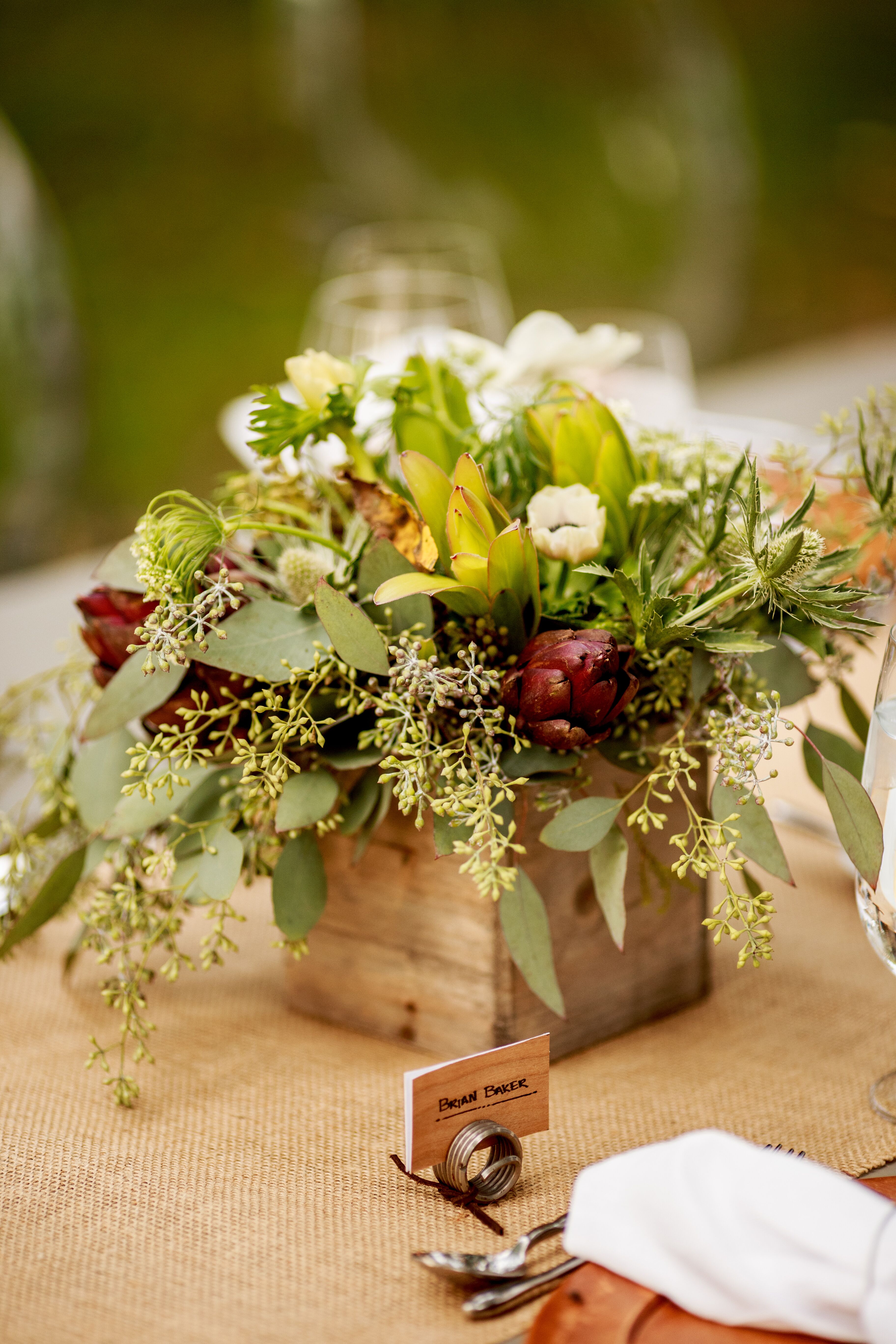 Modern Farmhouse Flower Arrangements with Green Succulents 