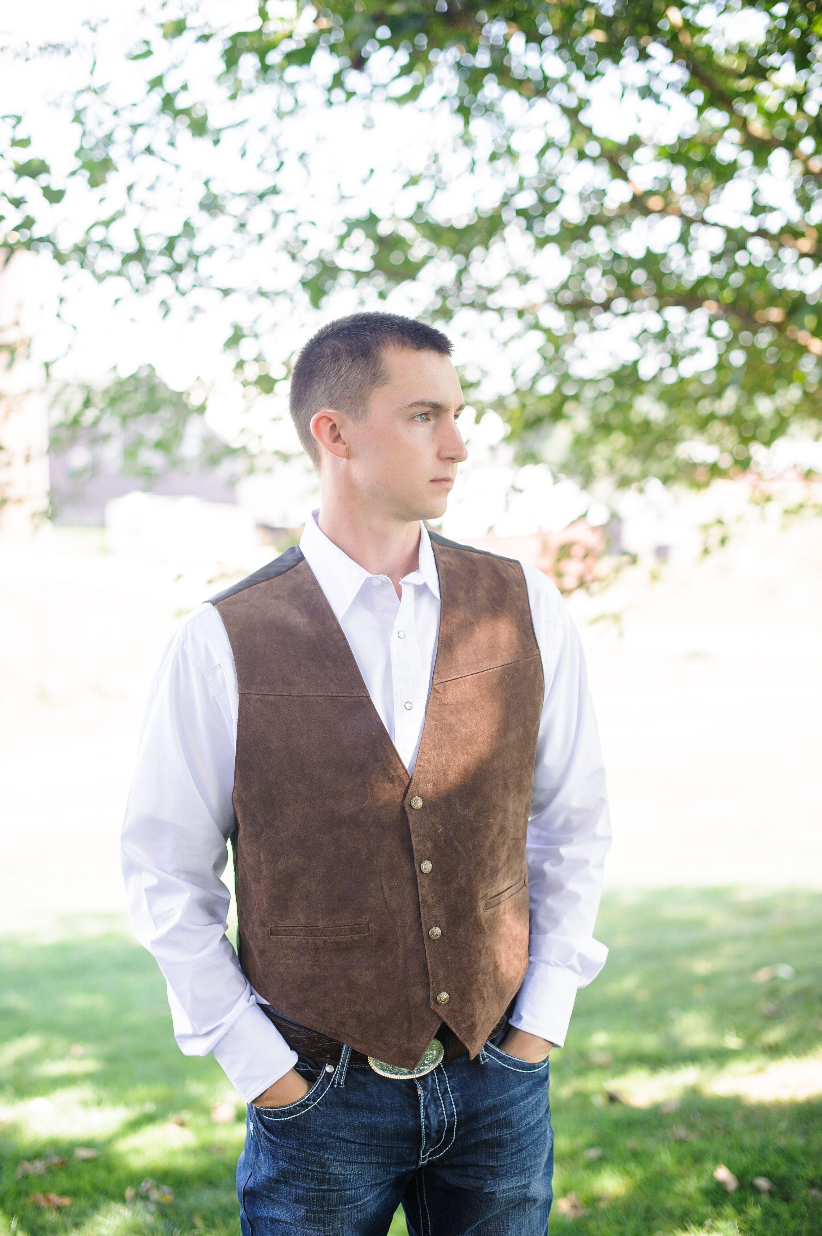 Groom in vest best sale