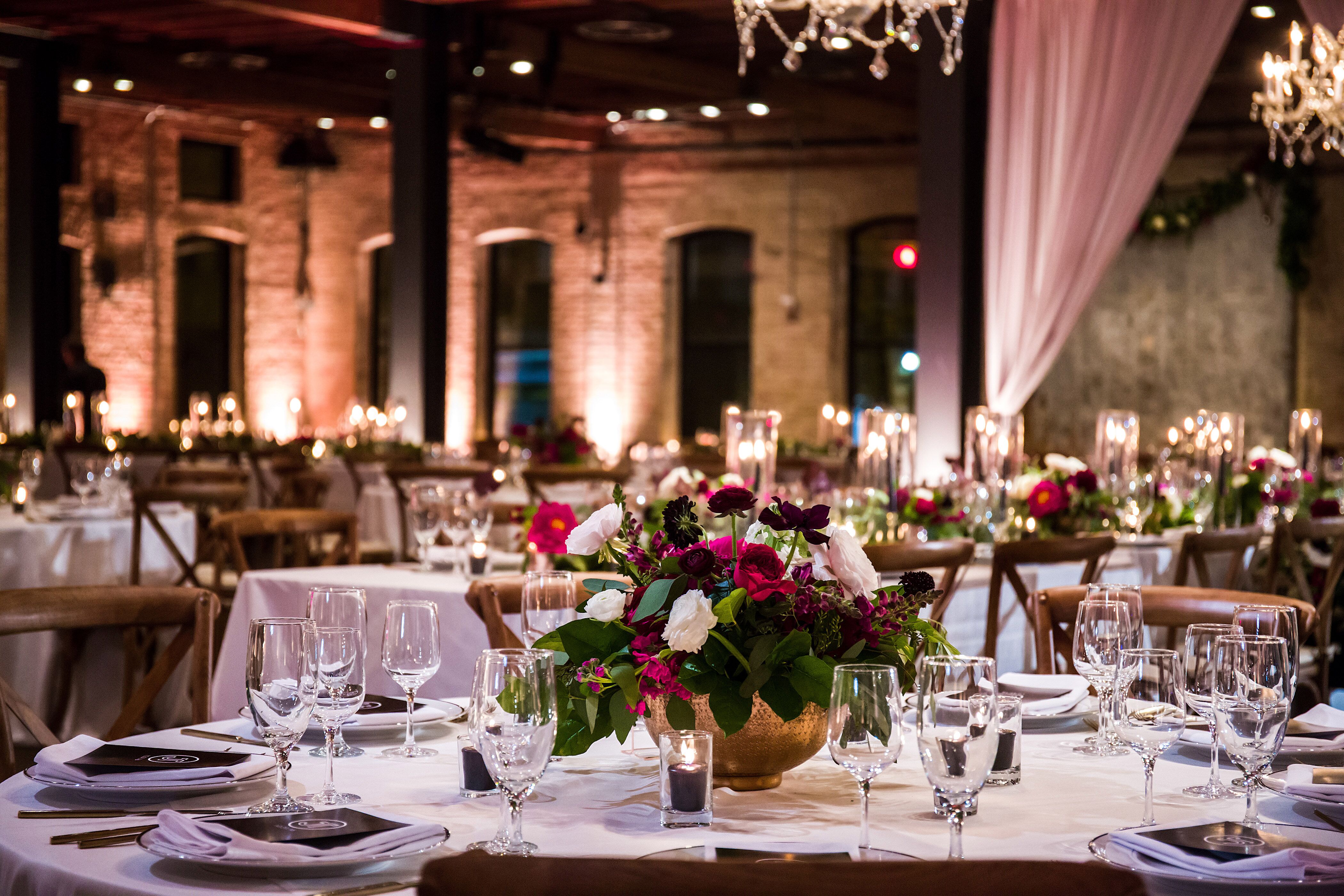 Glamorous Place Setting in Brazos Hall in Austin