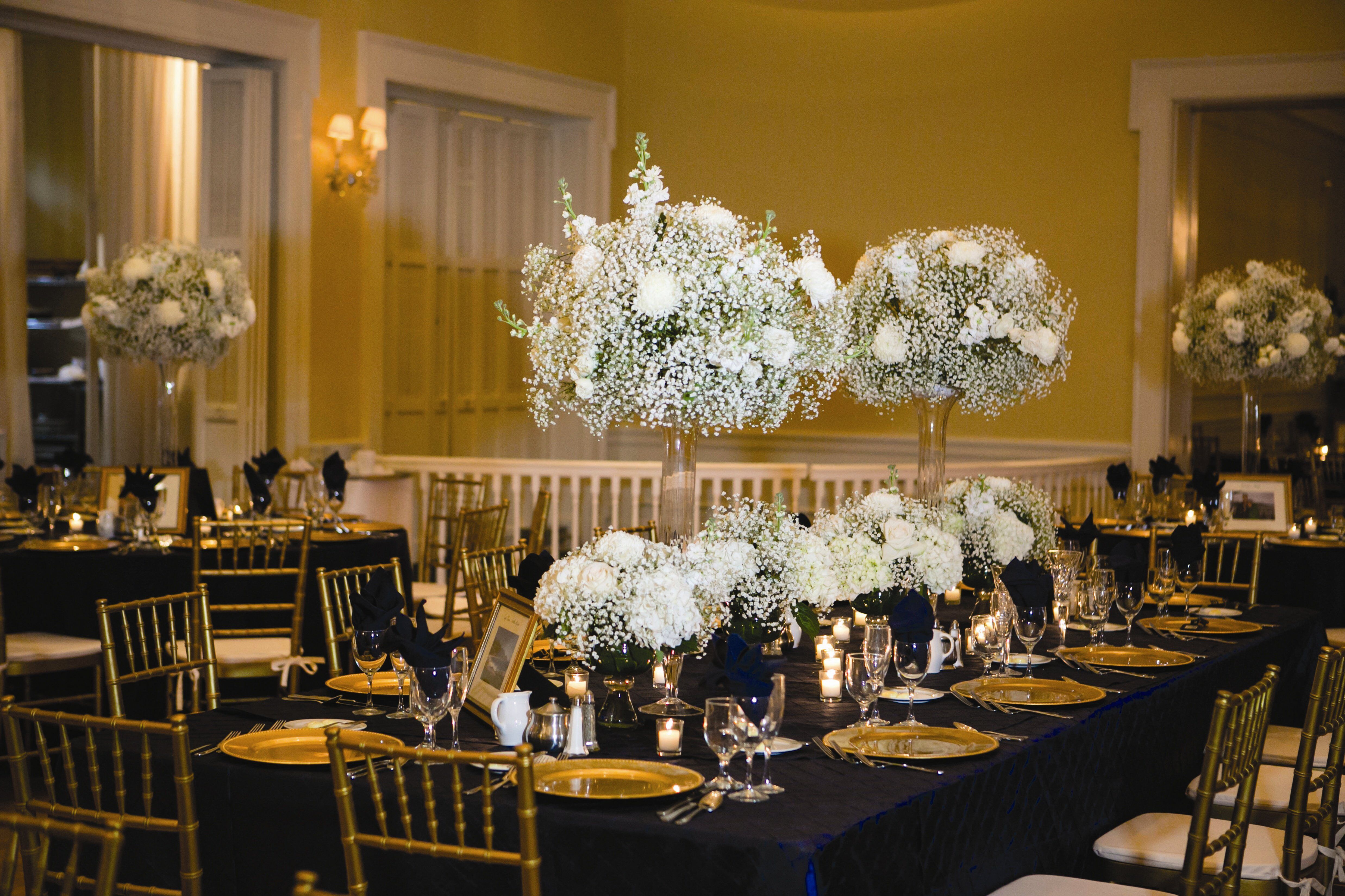 Hydrangea And Baby S Breath Centerpieces