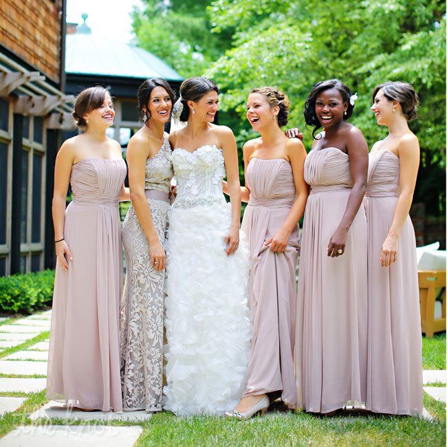 Blush Bridesmaid Dresses Yuman Dakren 3040