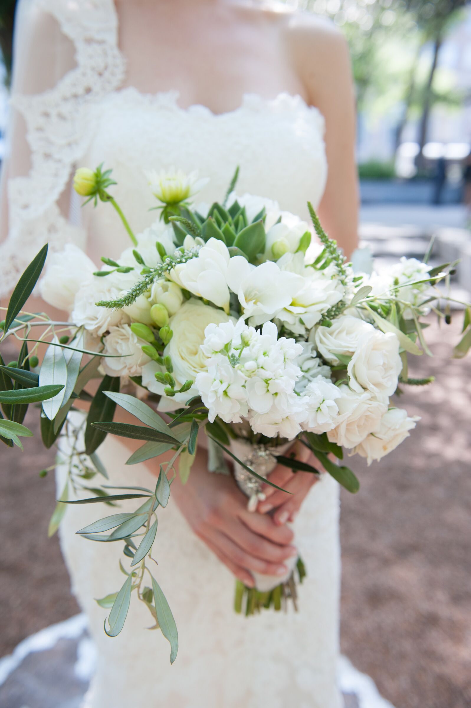 White Rose, Stock and Veronica Bouquet