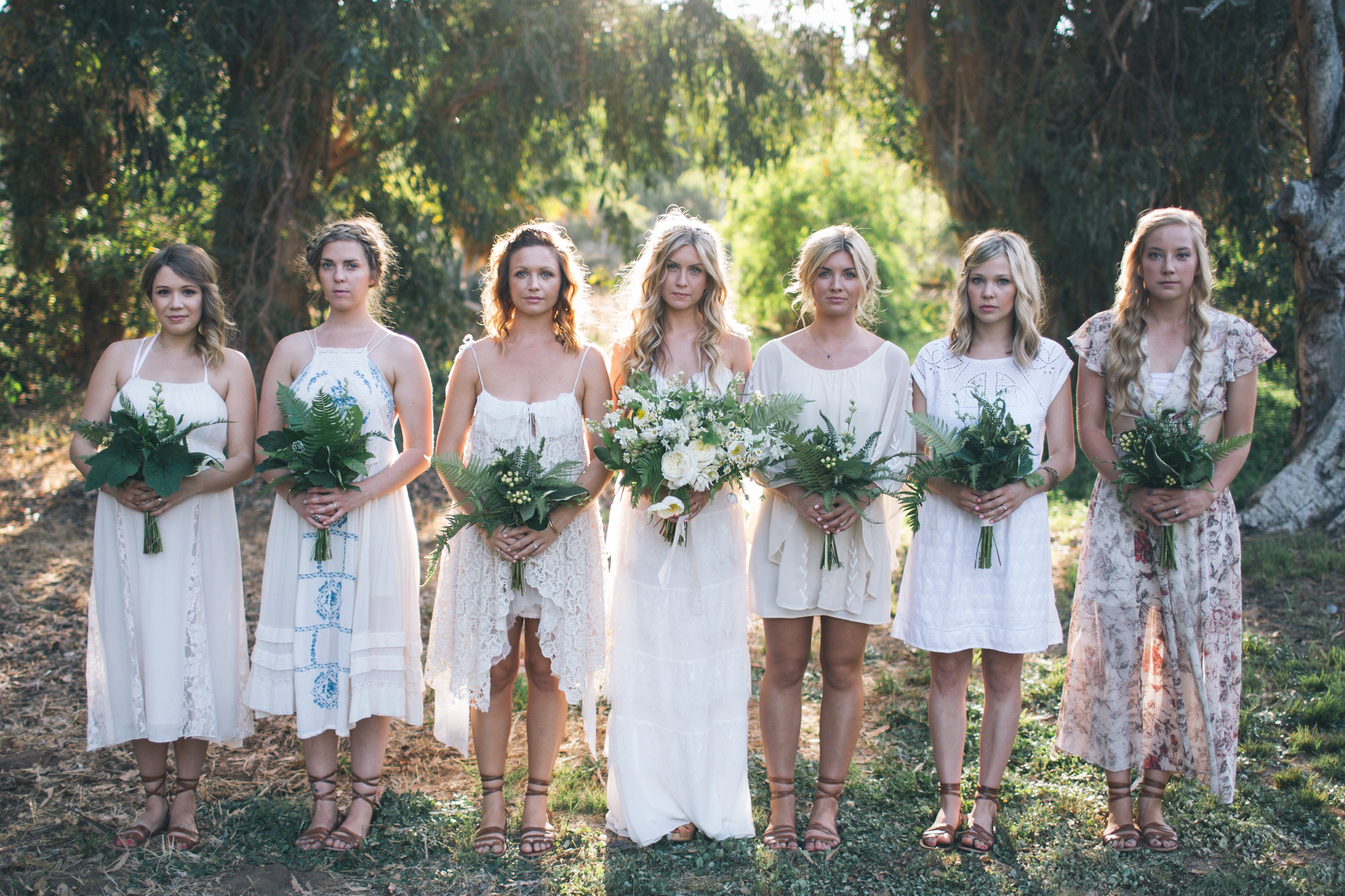 Mismatched Bohemian  Bridesmaid  Dresses 