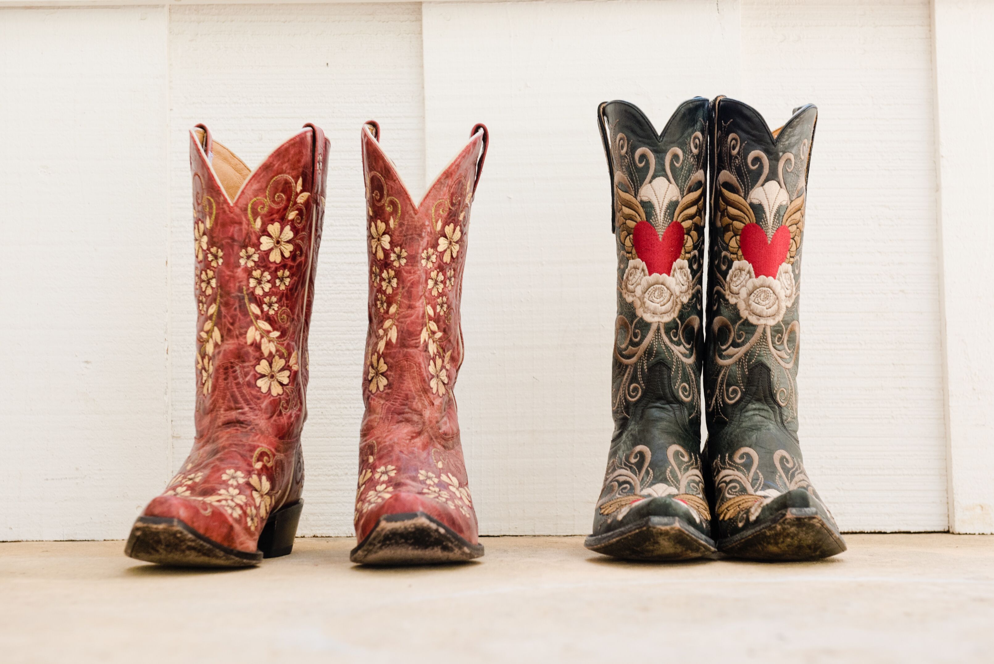 Brown and Black Intricate Cowboy Boots