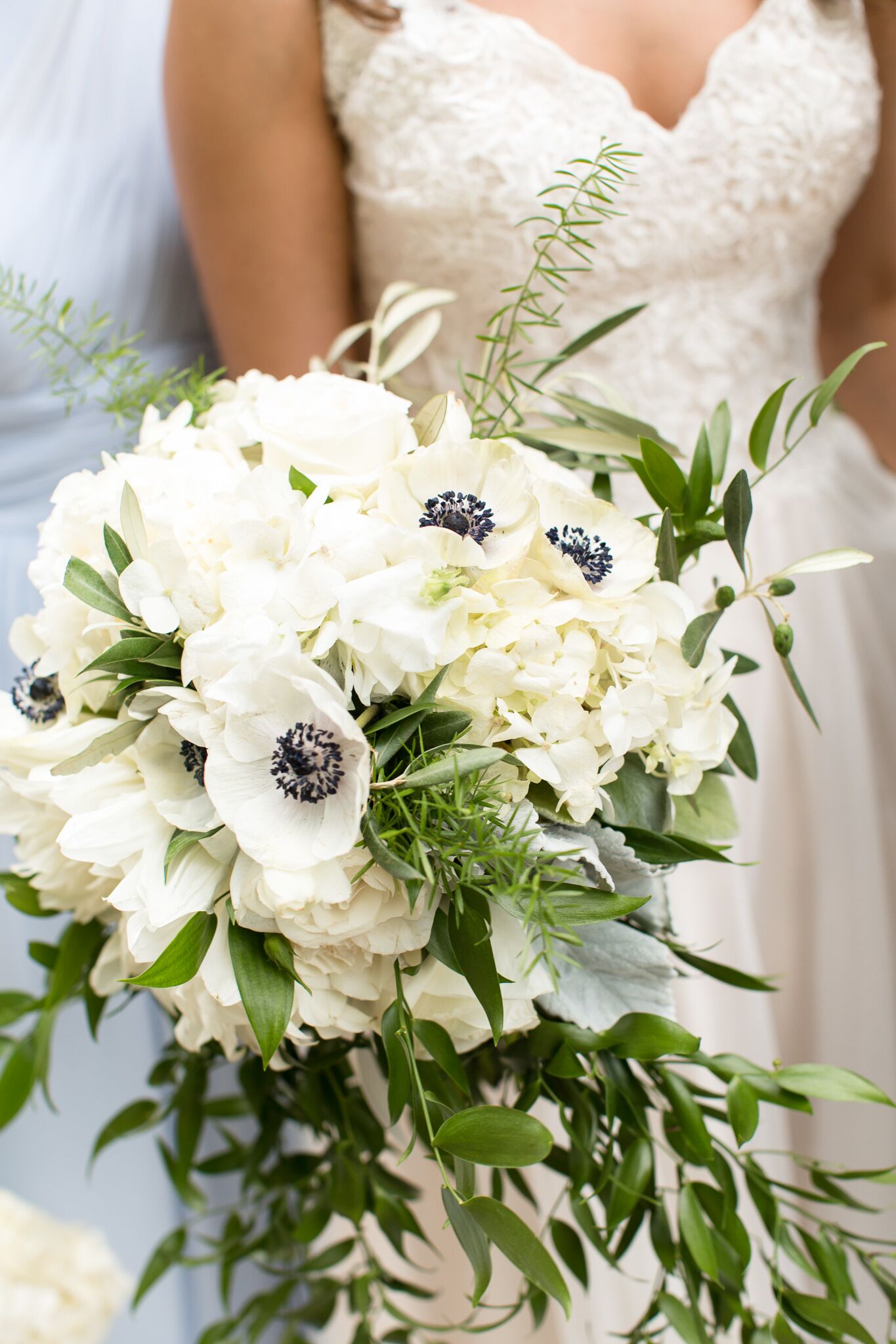 White Hydrangea And Anemone Bridal Bouquet 1294