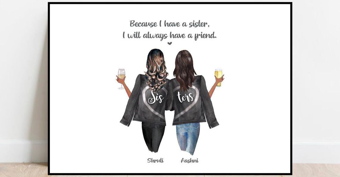 Personalised Printed Coaster Sisters promoted Auntie Christmas photo gift