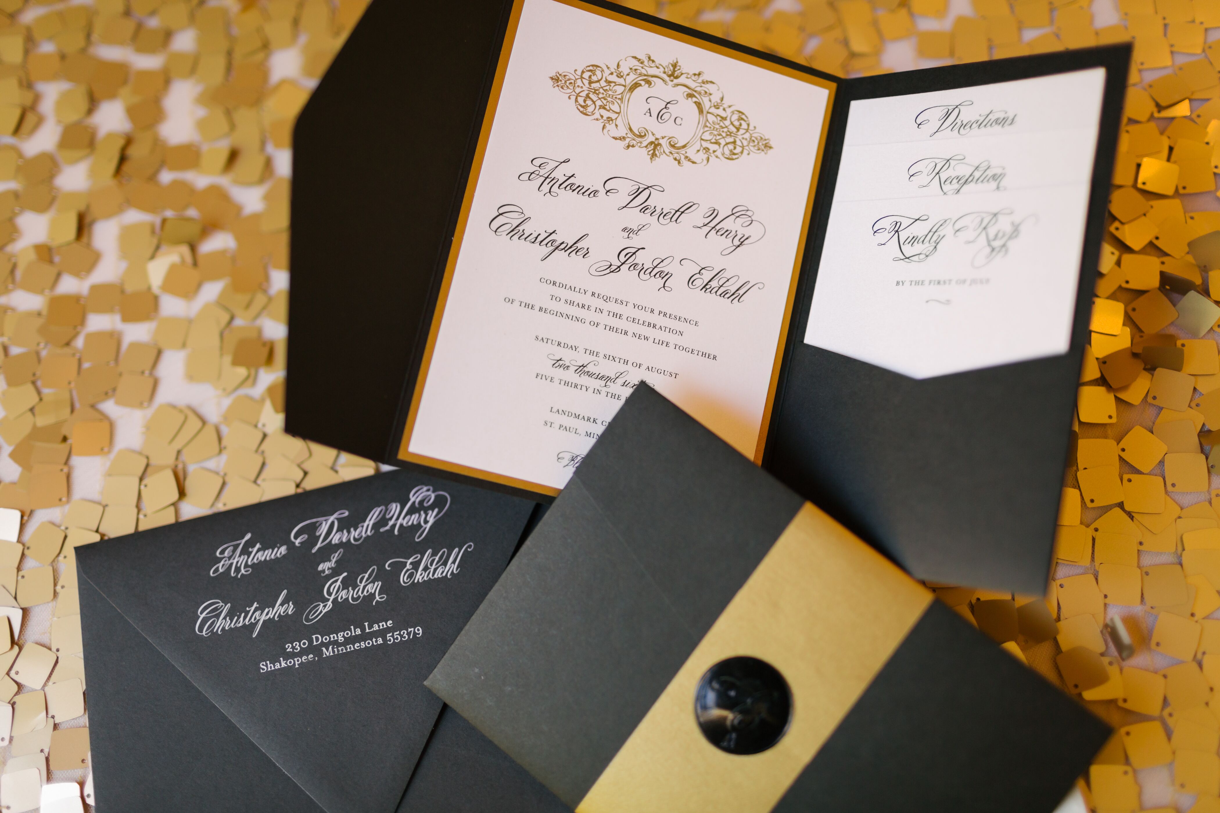 black and white wedding invitations Modern calligraphy wedding ...