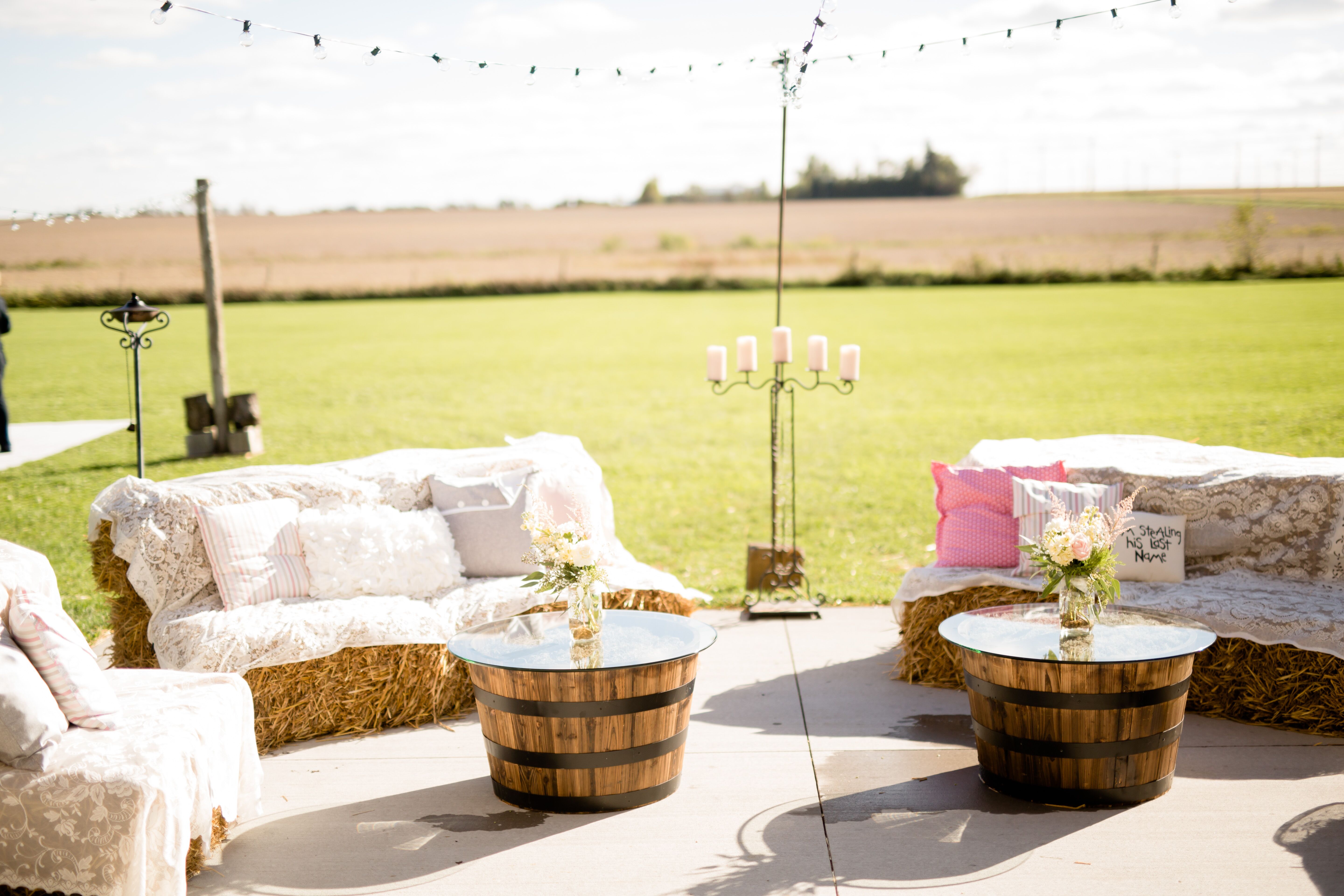 Hay Bale Table Photos and Images