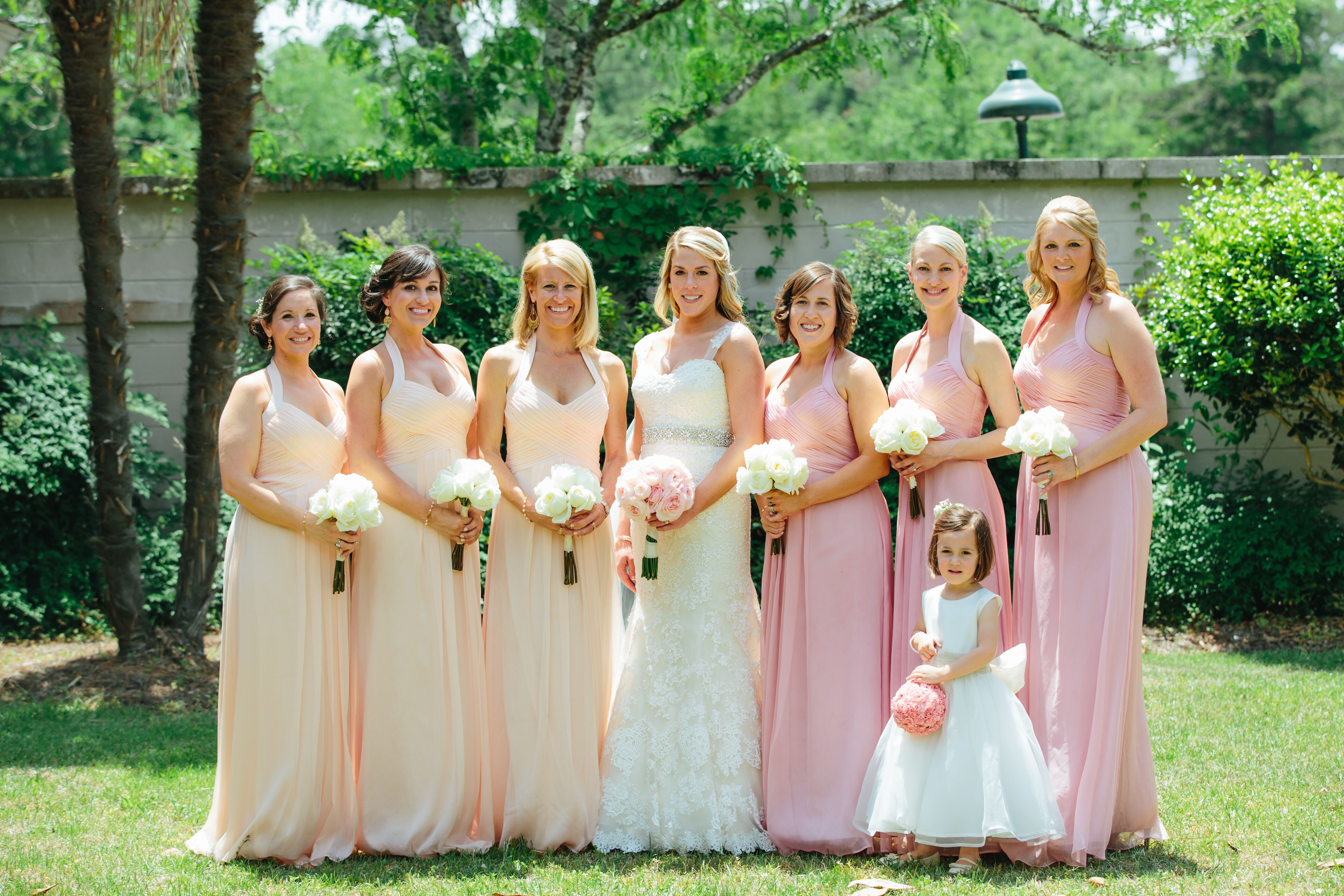 Blush and Pink Bridesmaid Dresses