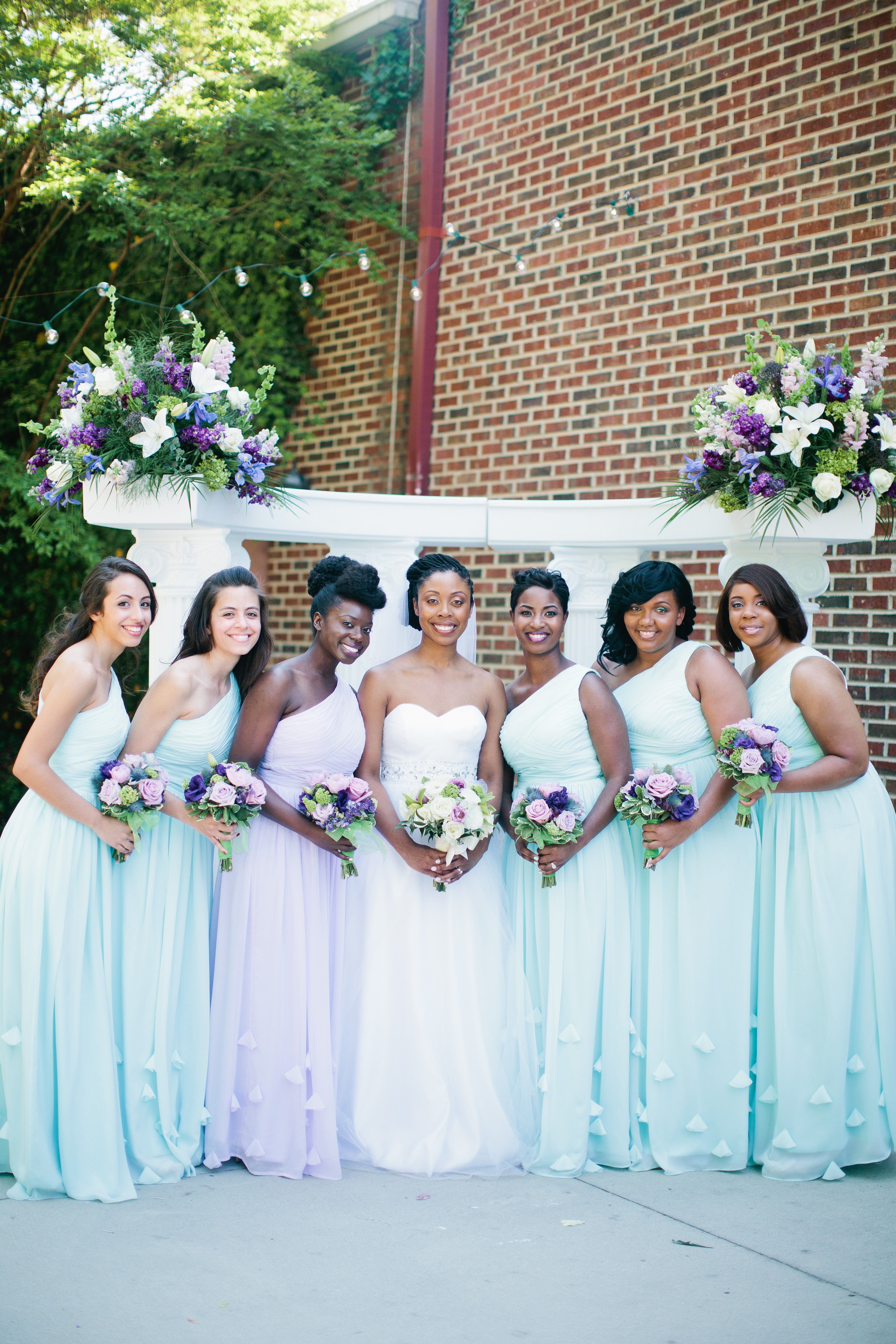 lavender and blue bridesmaid dresses Alexander by Daymor - 1063 Deep V-Neckline Long Jumpsuit 4 / Blue