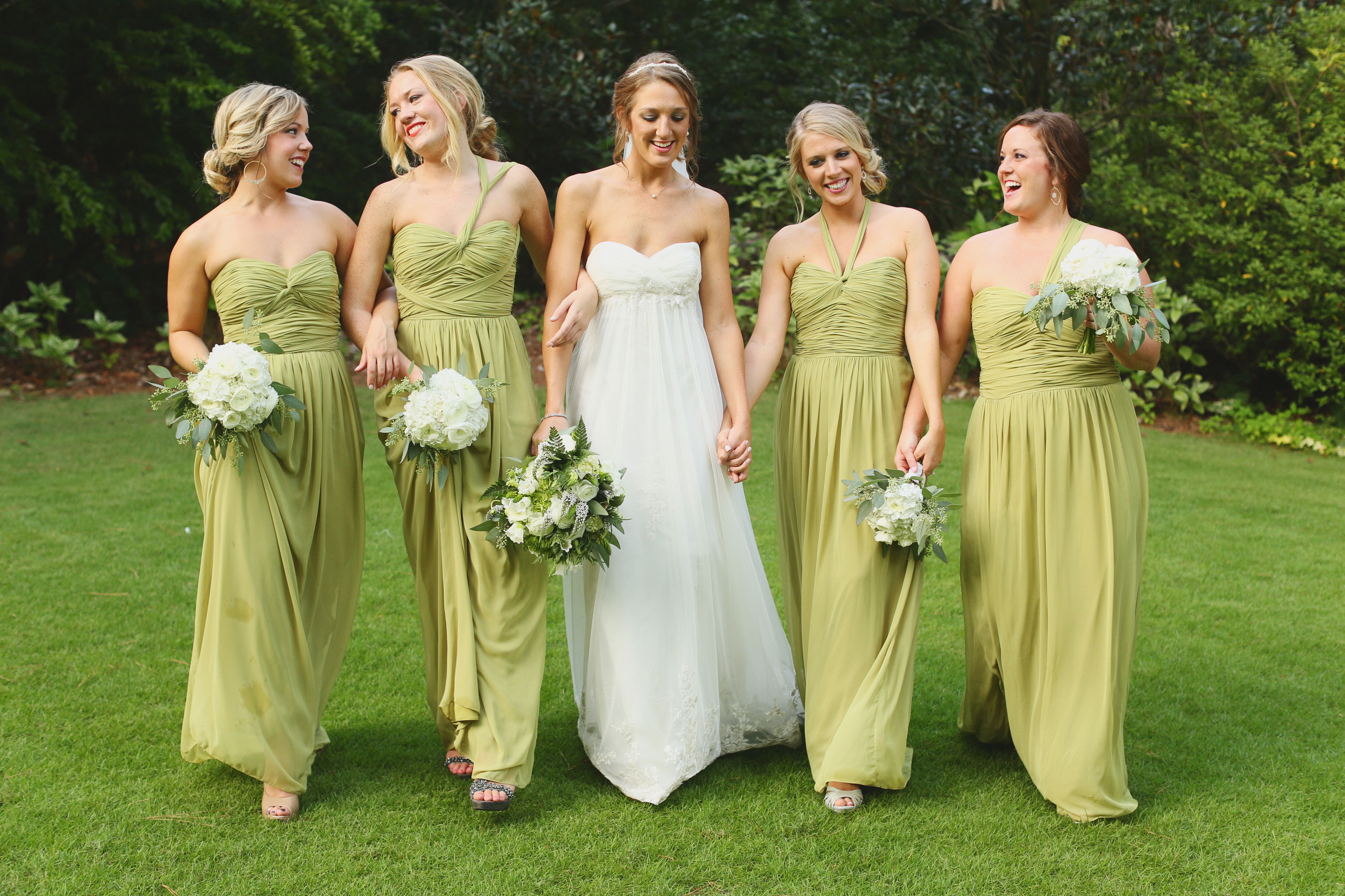 green bridesmaid dresses