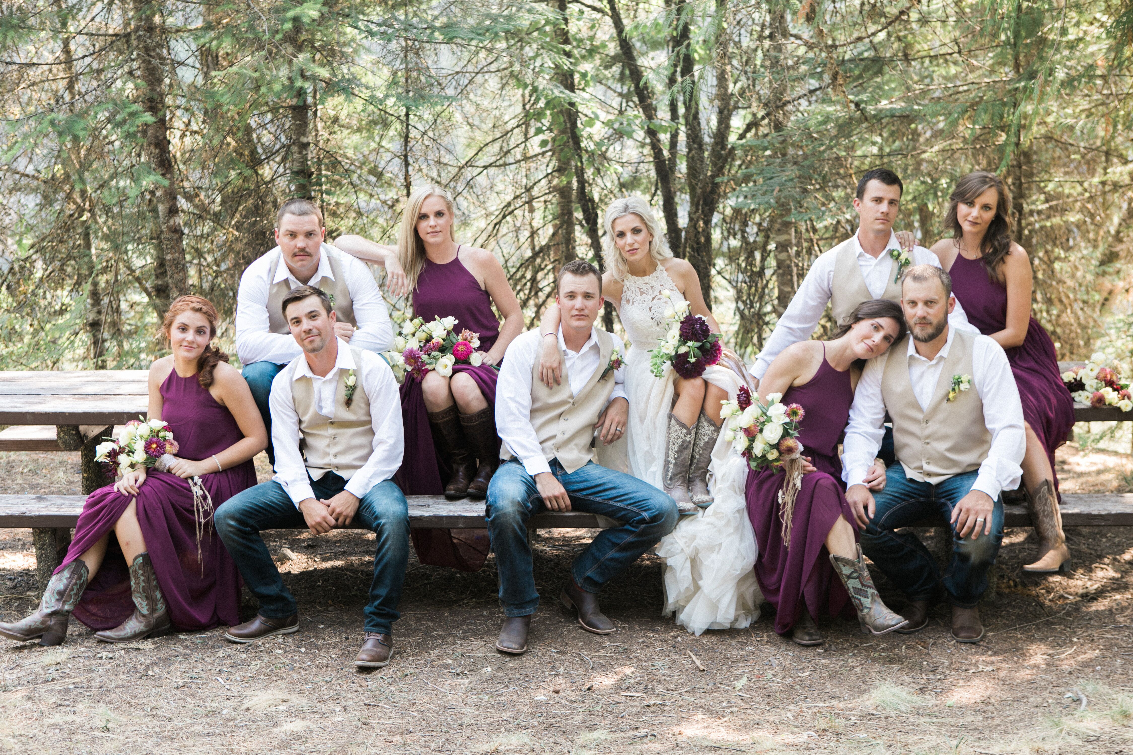 vest and jeans wedding