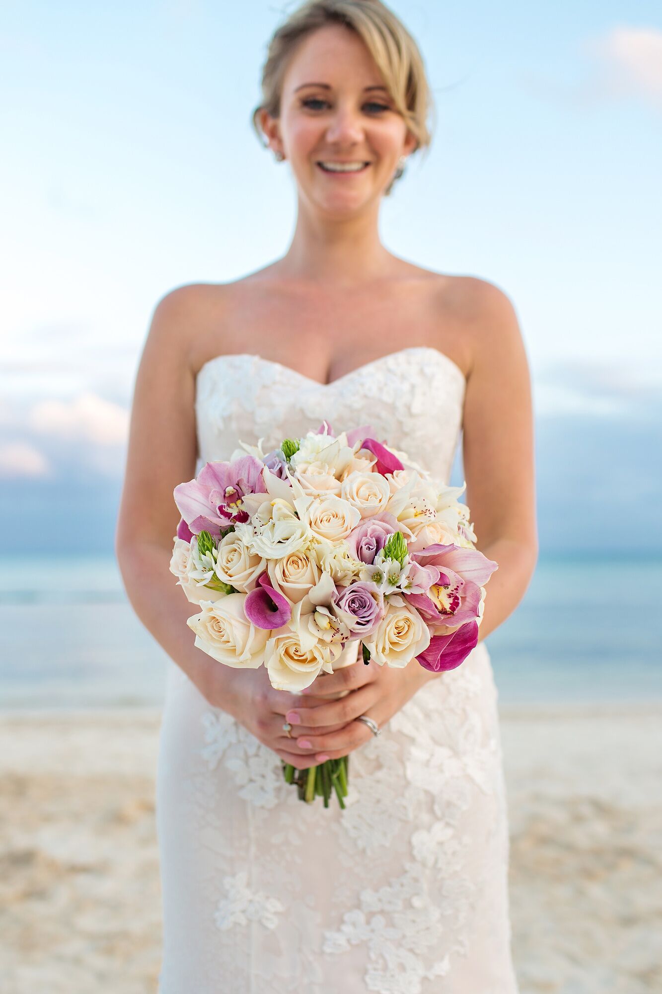 Dusty Pink and White Bridal Bouquet