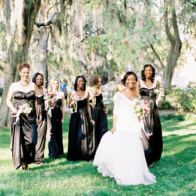 Black Silk Bridesmaid Dresses