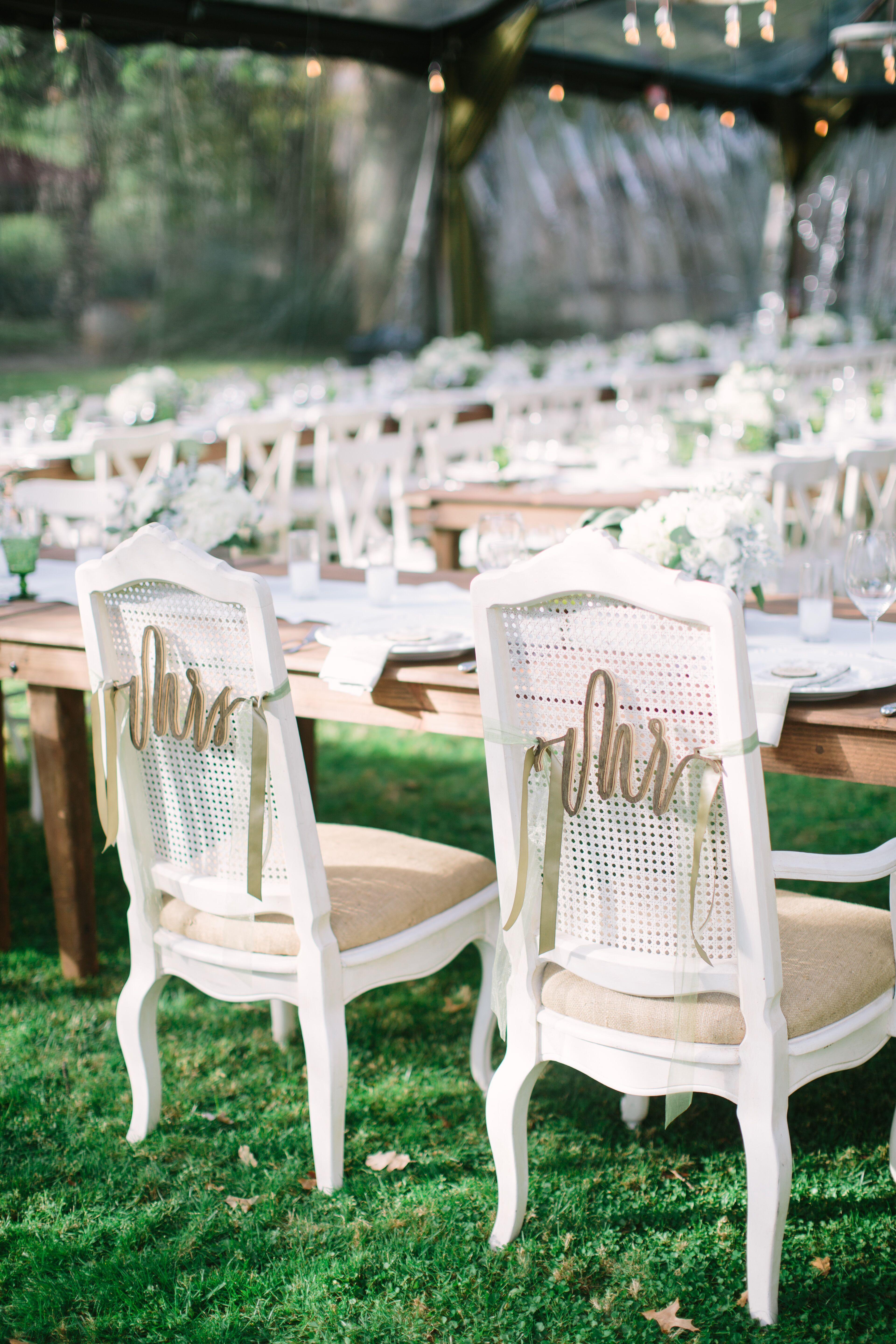 Cursive Mr And Mrs Bride And Groom Chair Decor 2847