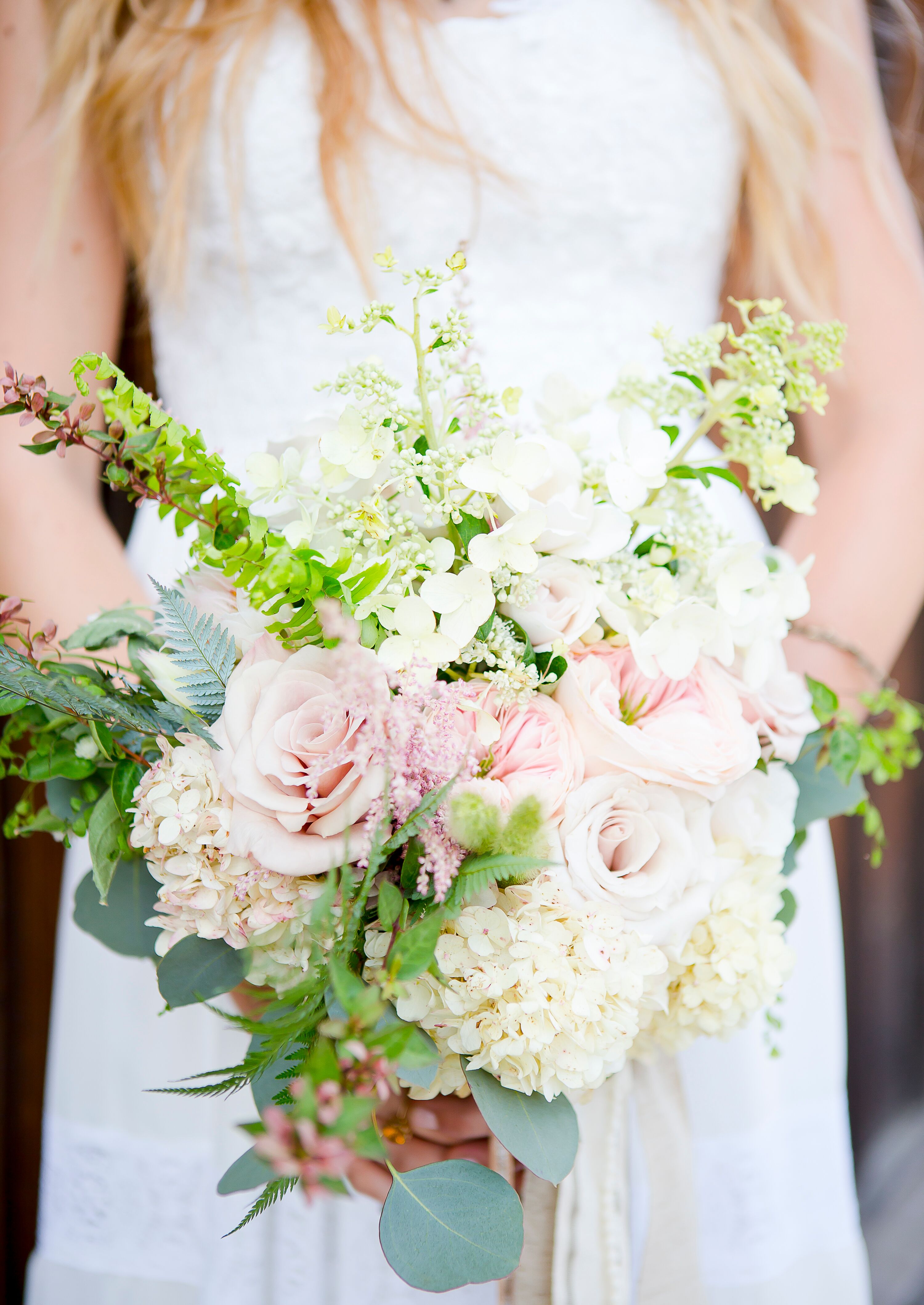 Pastel Hydrangea and Rose Bouquet