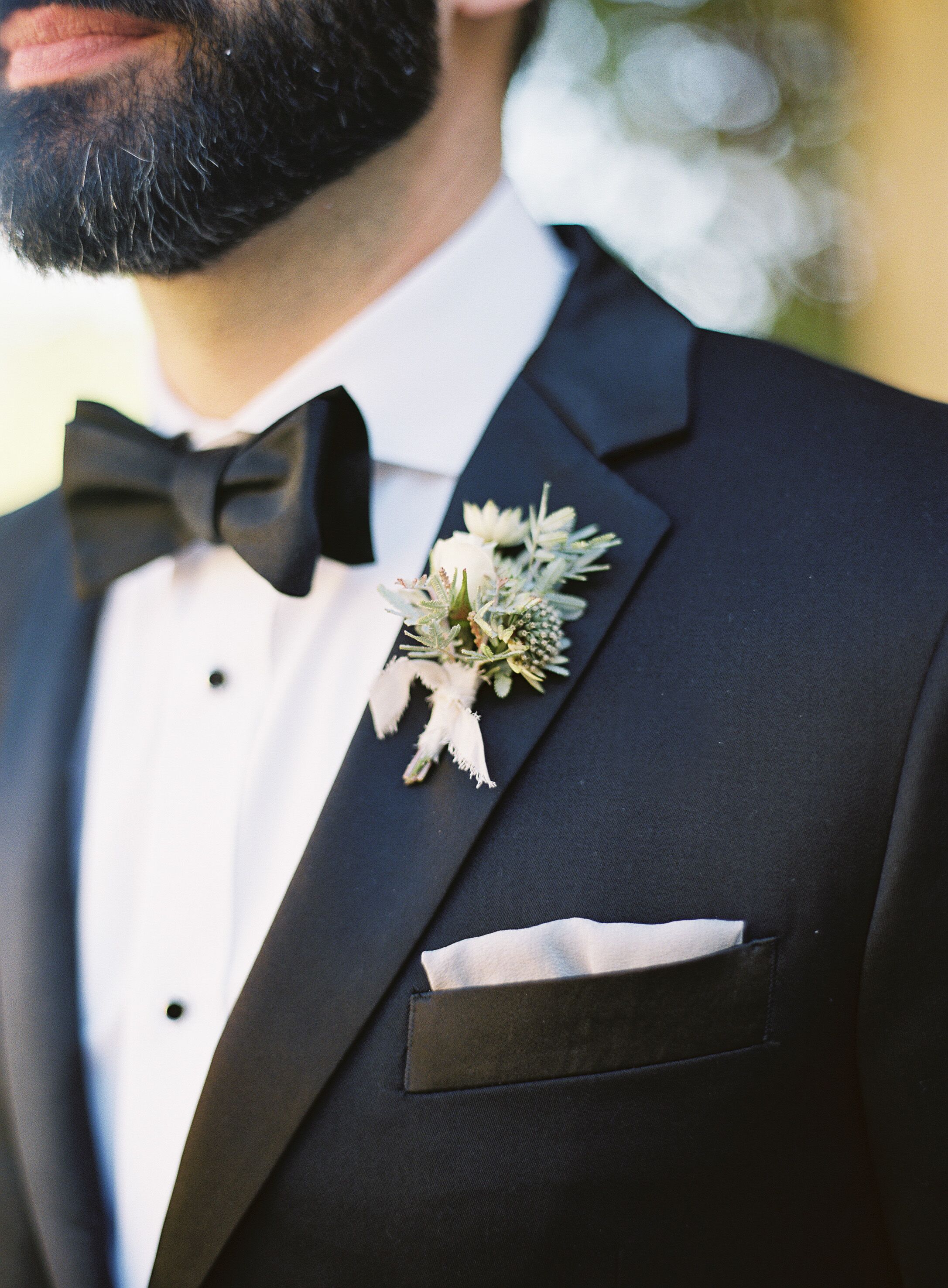 Sage and Ivory Wildflower Boutonniere
