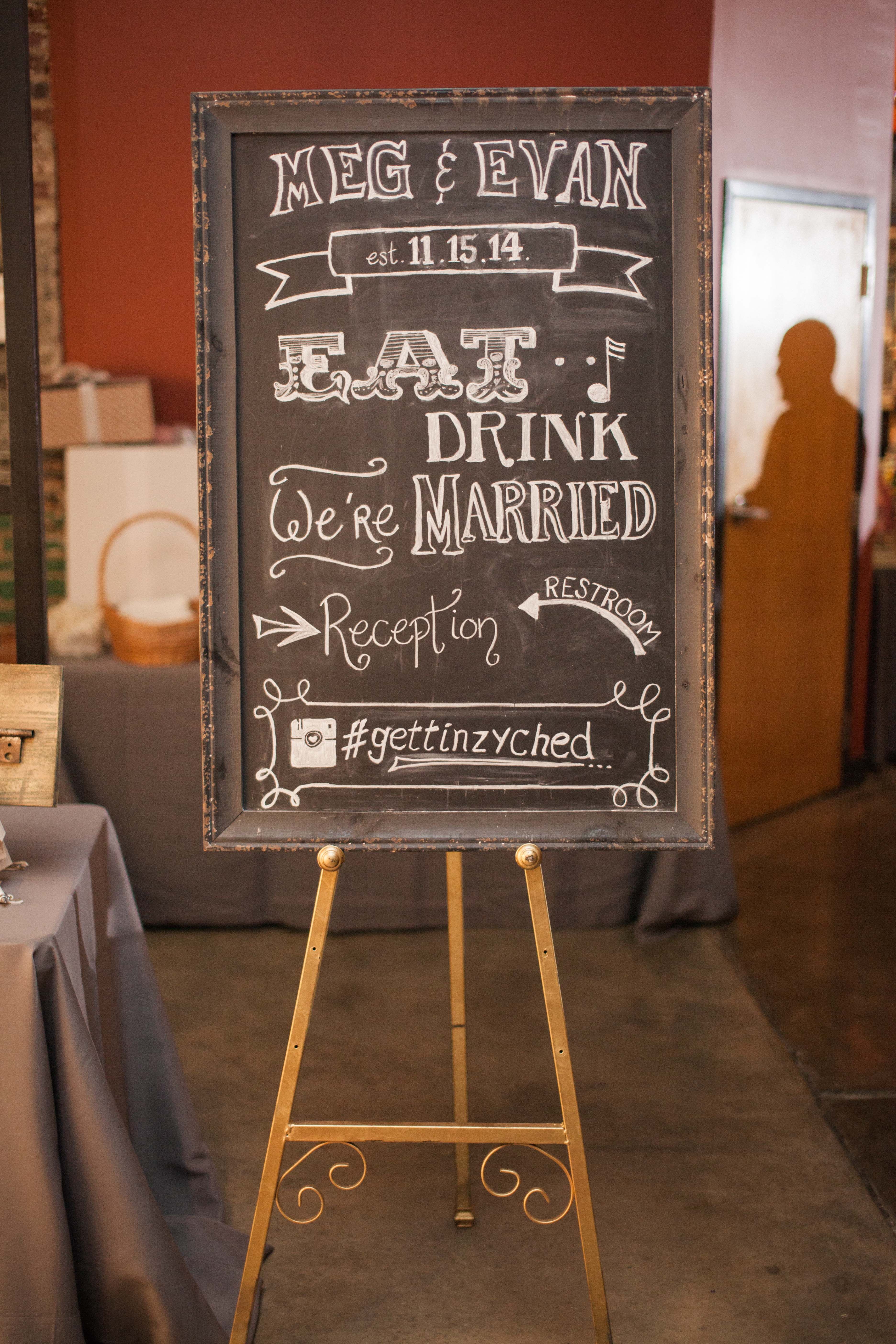 'We're Married' Chalkboard Wedding Sign