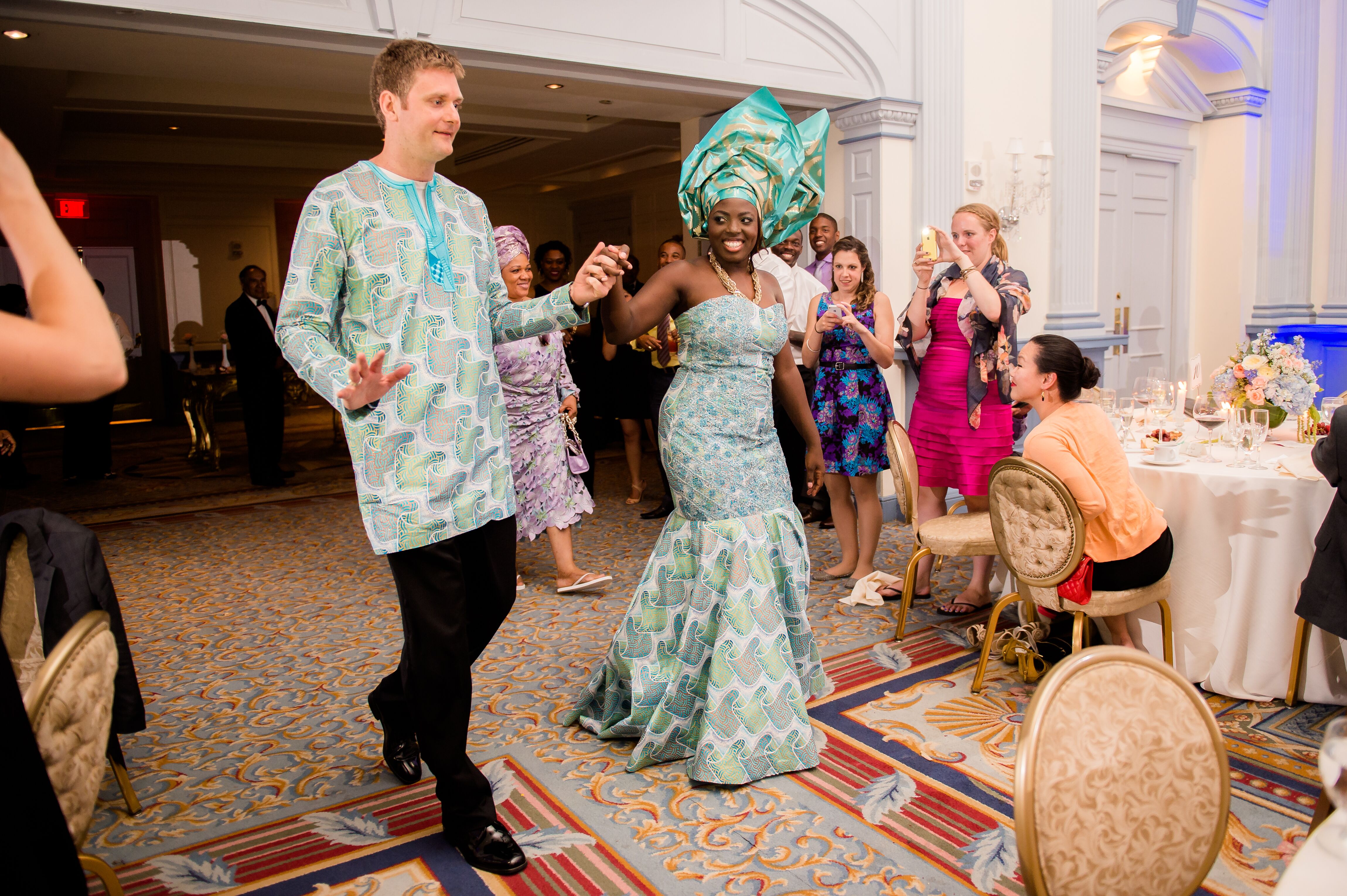 Bride and Groom in Traditional Ghanaian Dress