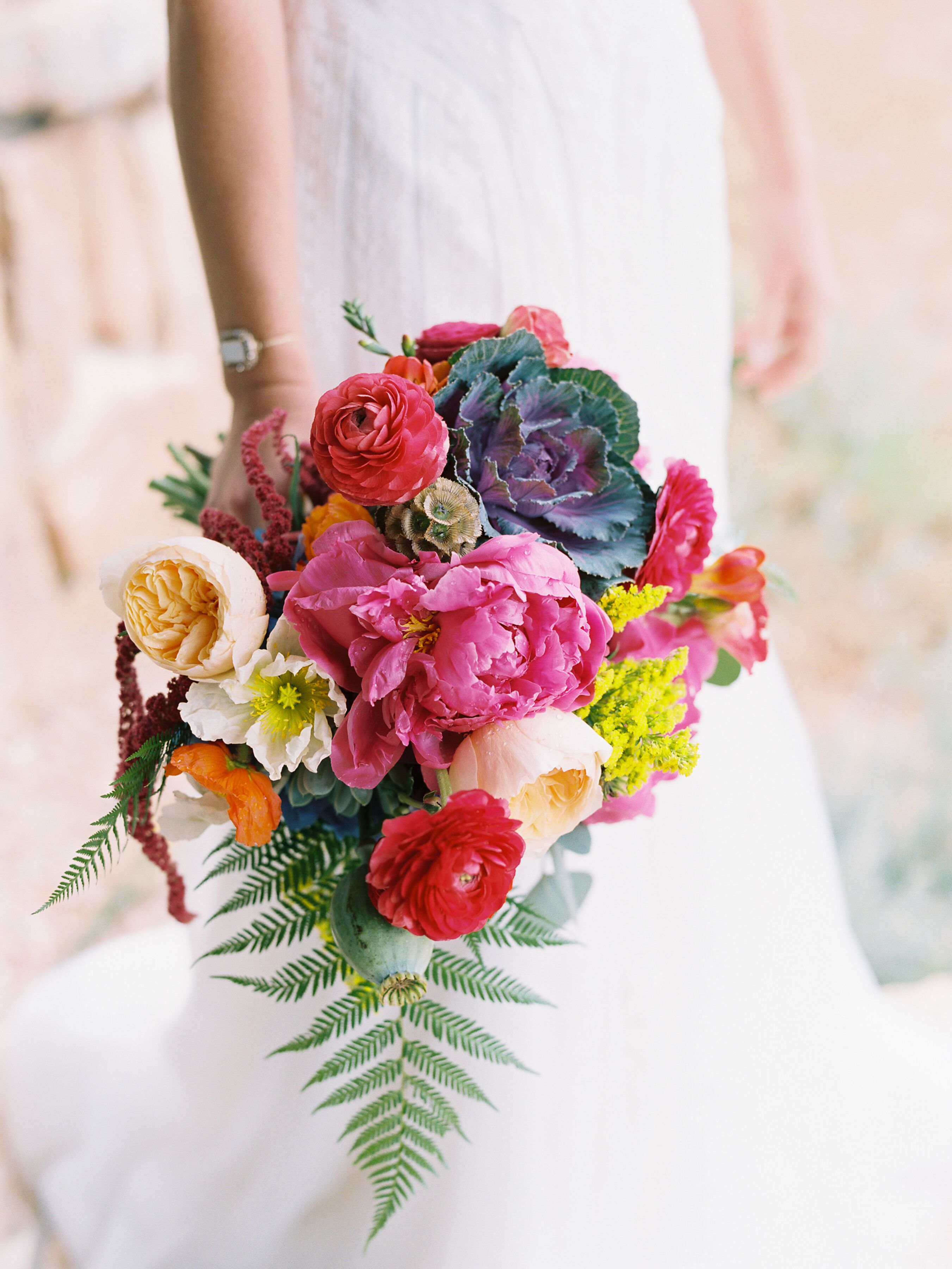 Lace And Lilies Colorful, Textured Bouquet