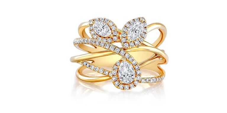 Natalie K yellow gold engagement ring 